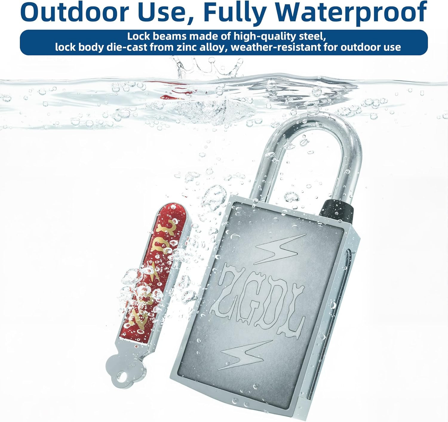 Keyless Hole Magnetic Padlock， 30Mm Outdoor Weatherproof Lock， Waterproof Rust P