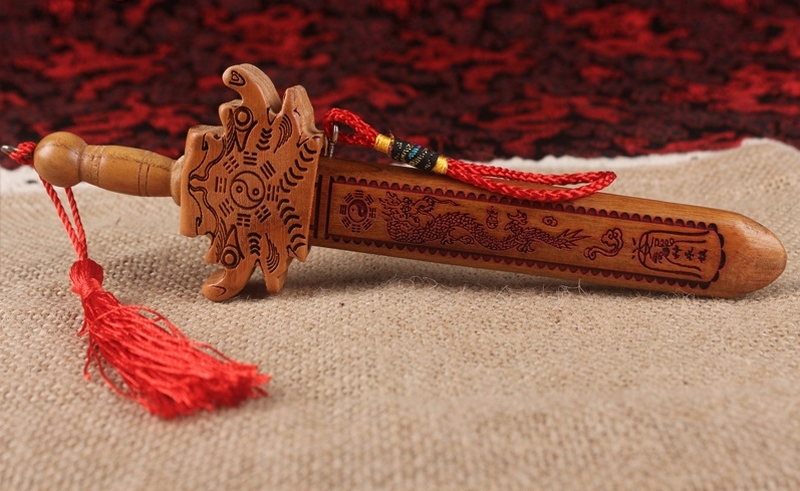 Chinese Peach Wood Sword Lucy Decoration Blessing Wedding Gift Exorcise Evil