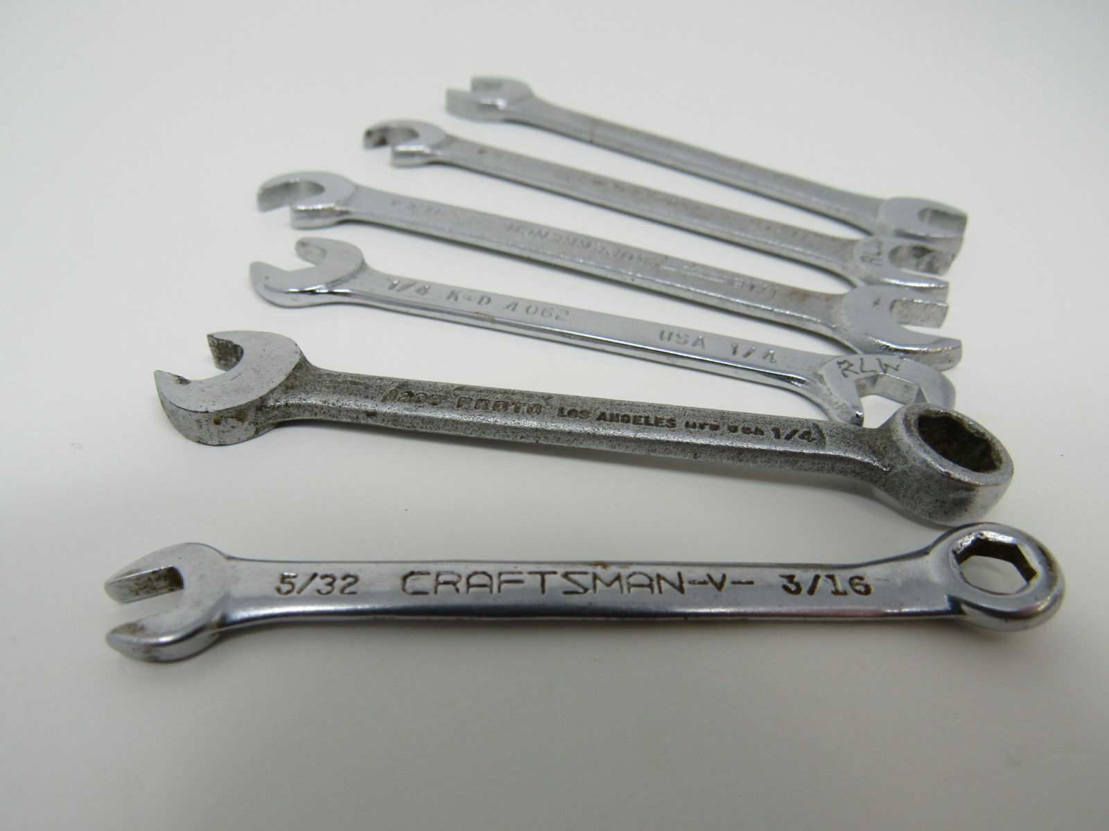 Name Brand Set of 6 Box End Open End Wrenches 5/32-in to 5/16-in Vintage