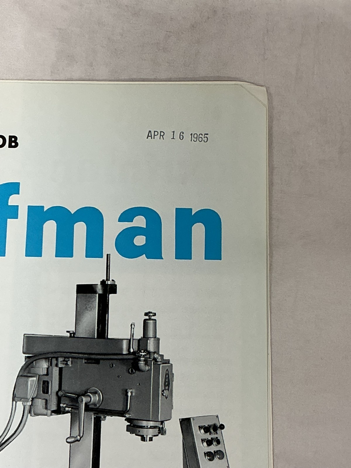 Kaufman Model 25B-20B Tapping Machine Brochure 1965 Various Advertisments