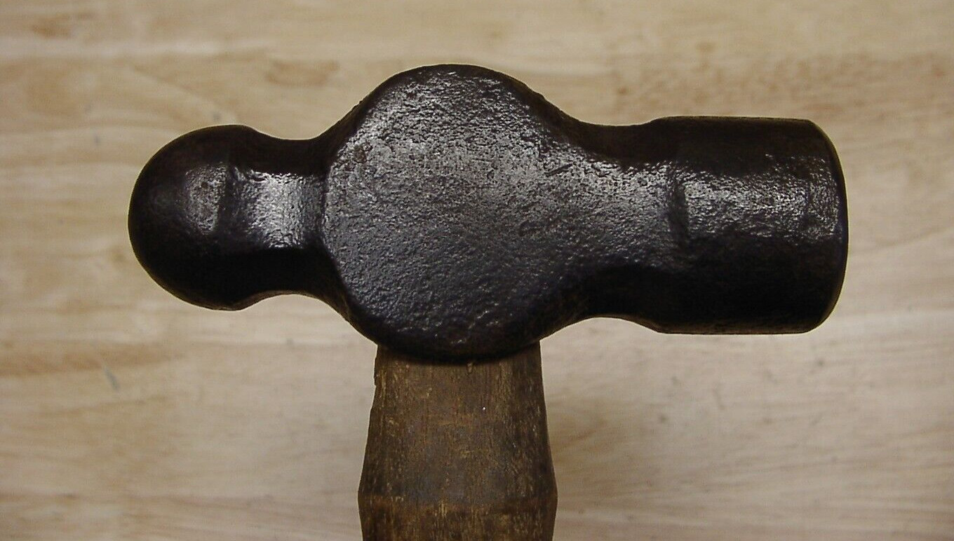 Vintage Unbranded Ball Peen Hammer,2lbs.1.9 oz,4-11/16″Head,VGC,R&R Patina,L@@K!
