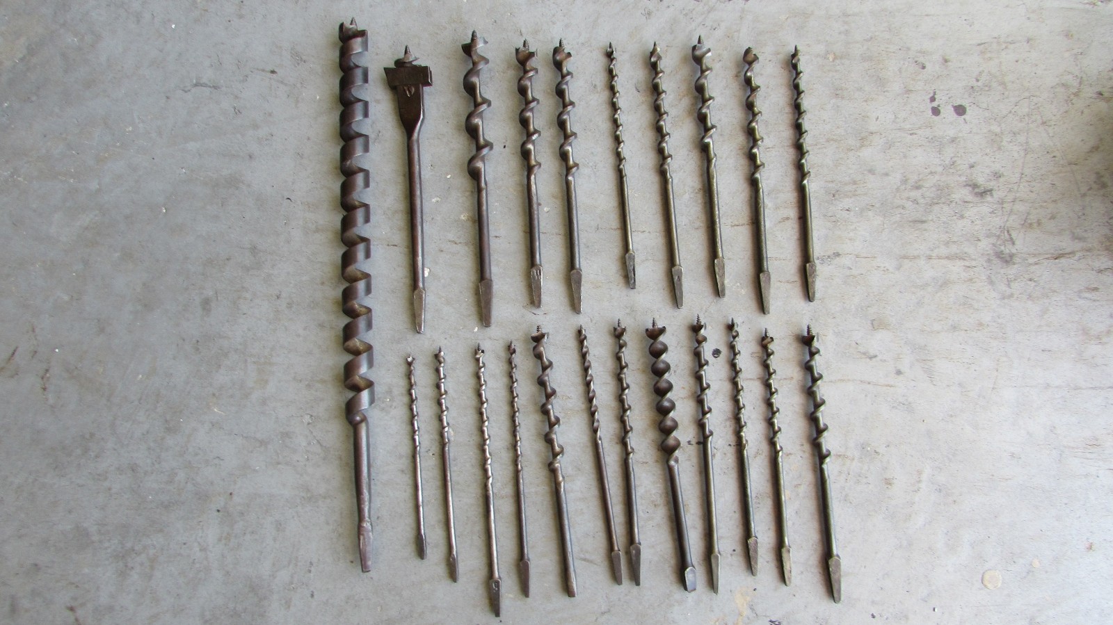 Set of 22 bits, 65 year old drill bits for hand Powered drill one price for all