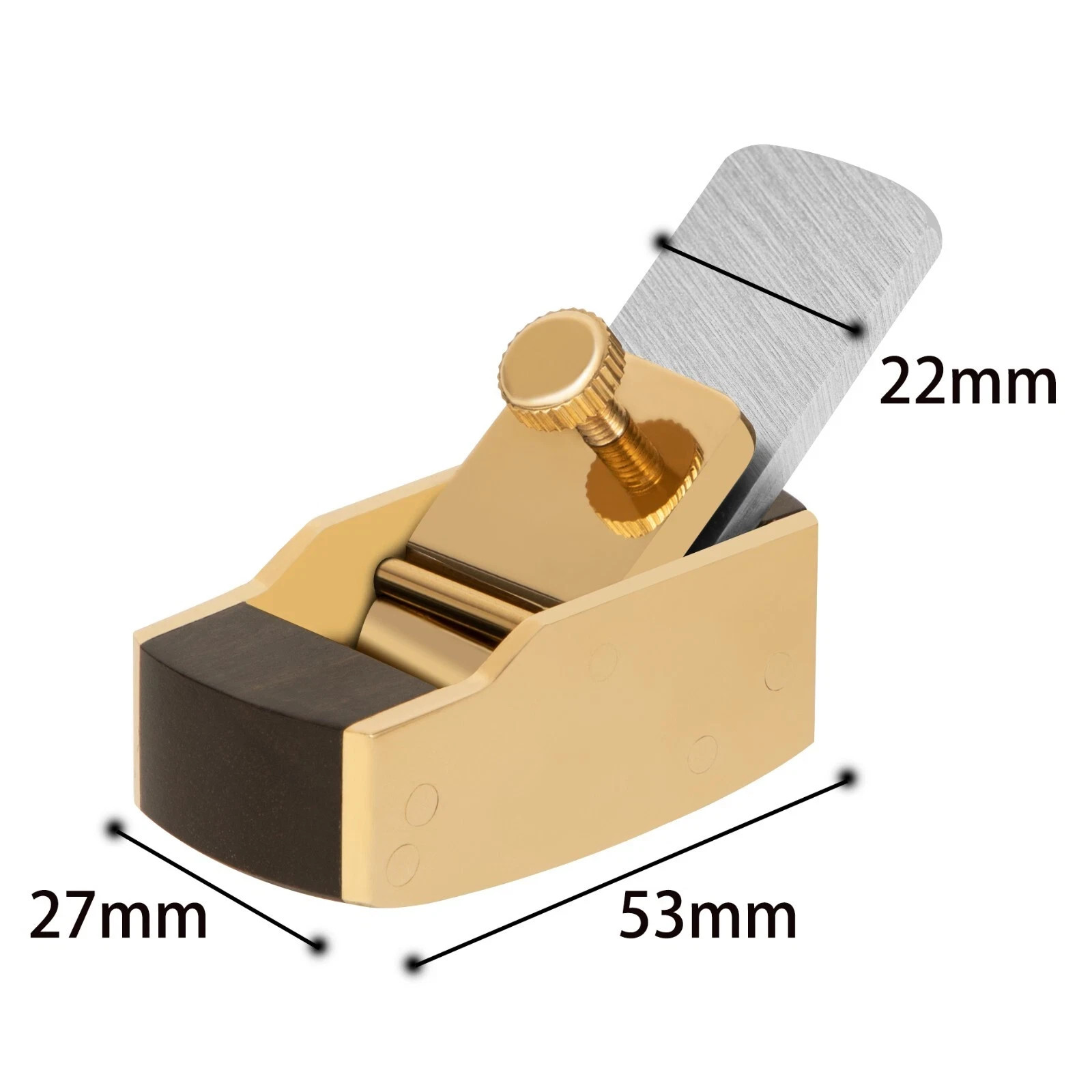 1pcs convex bottom 2 3/16″planes brass wrap blackwood ,violin/viola making plane