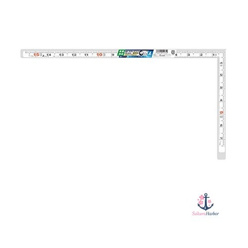 NEW Shinwa Sokutei Square Ruler Flat Type White 1 shaku 5 sun (approx. 2.5