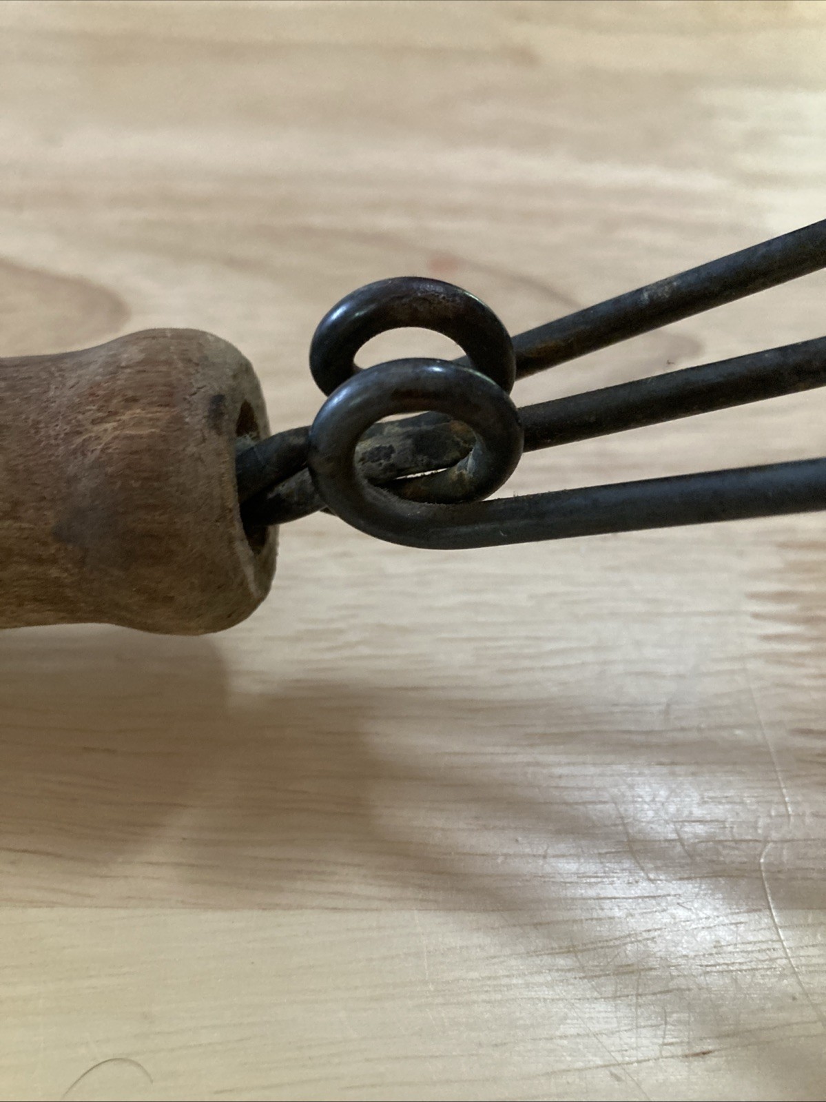 3 Tine Vintage Garden Tool Wooden Handle 10” Hand Take Decor