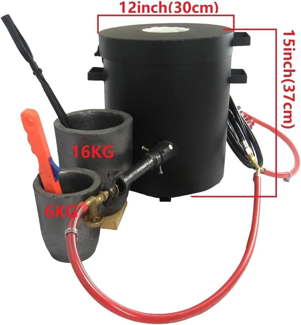 16 KG Gas Metal Melting Furnace Propane Deluxe Kit with Crucibles Molds Casting