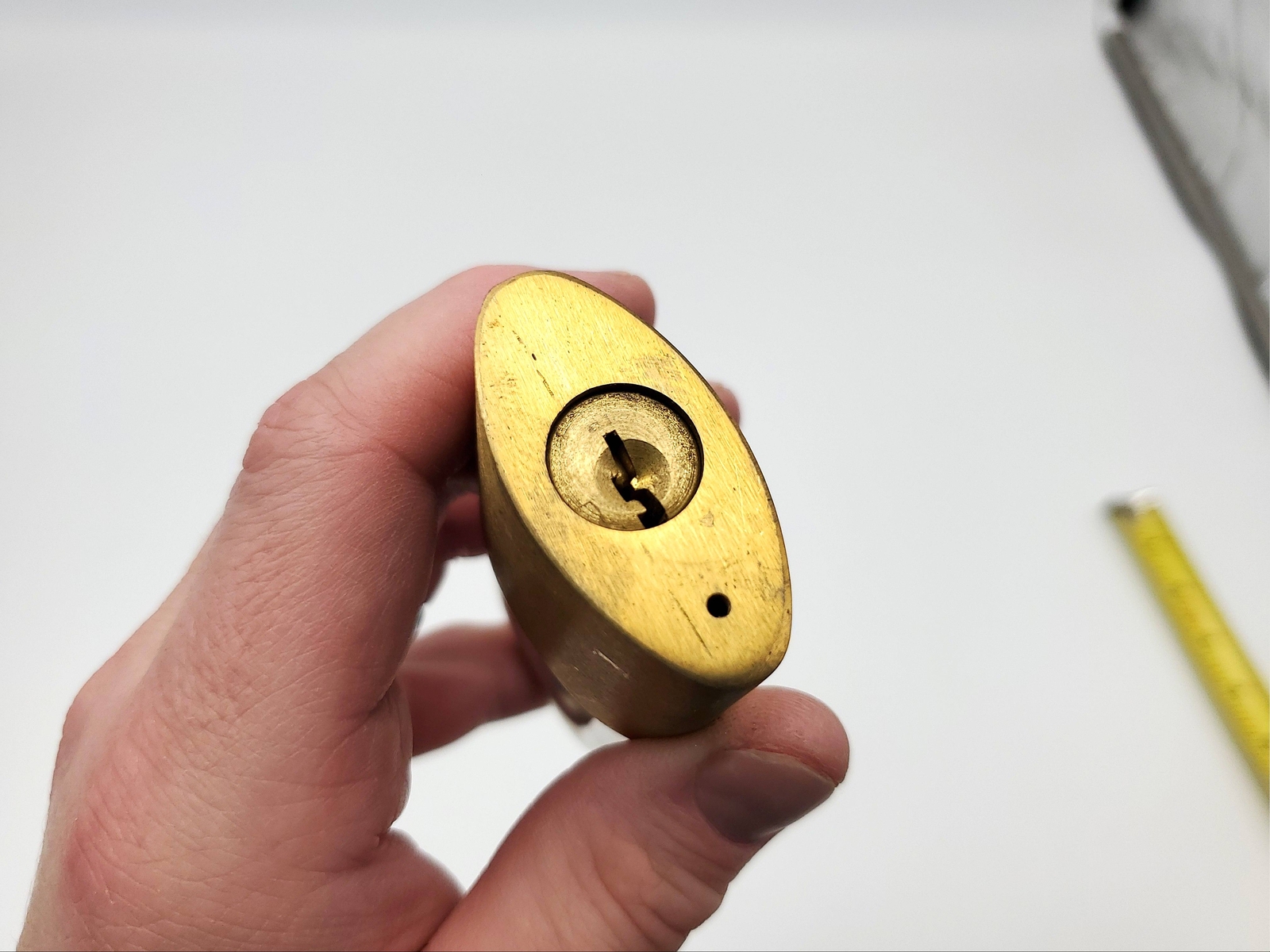 Wilson Bohannan Padlock WB Brass 2-1/8″ L X 0.31″ D Shackle 1-1/2″ Body USA NOS