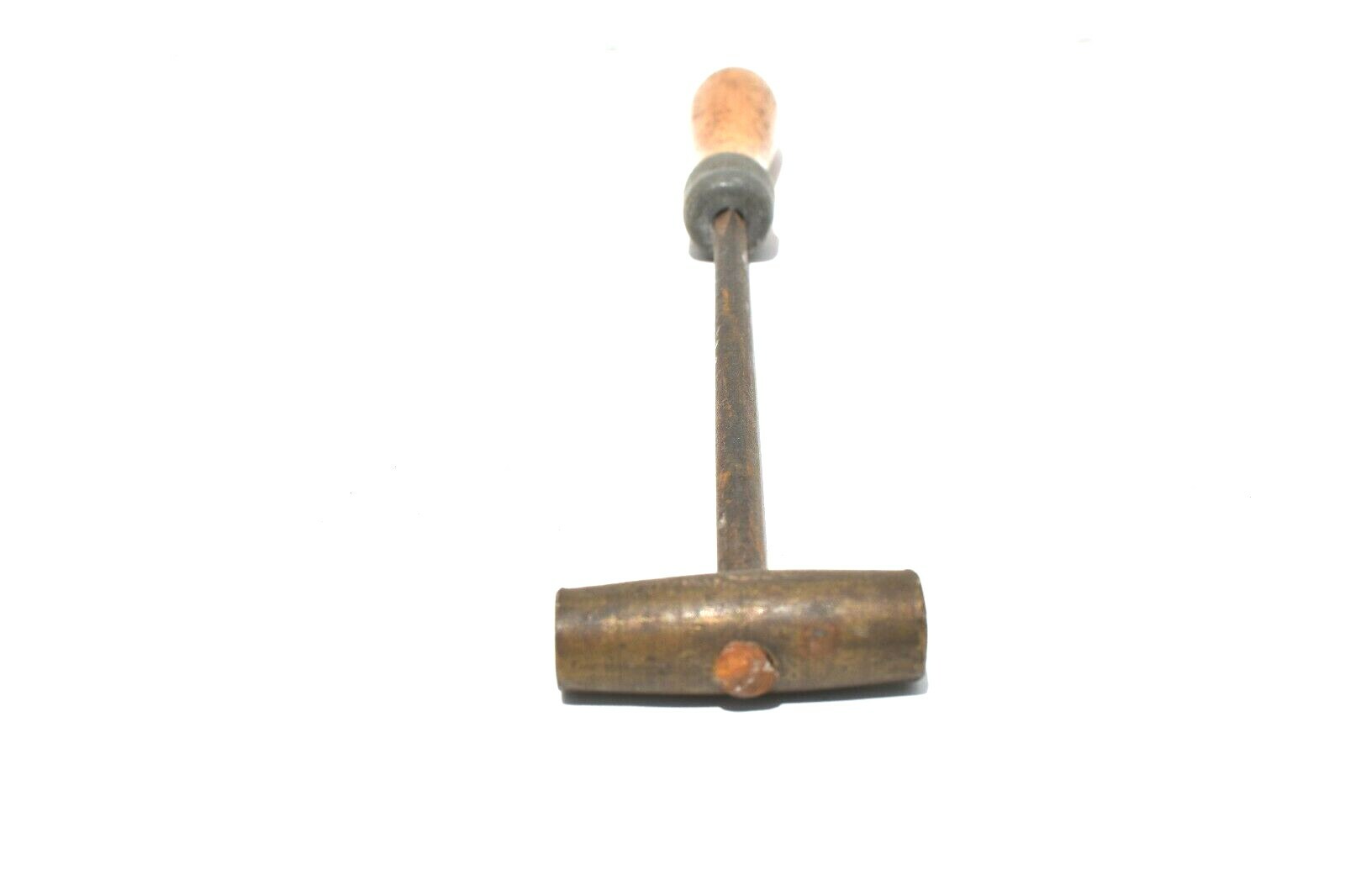 VINTAGE BRASS HAMMER WITH METAL AND WOOD HANDLE JEWELERS/WATCHMAKERS TOOL