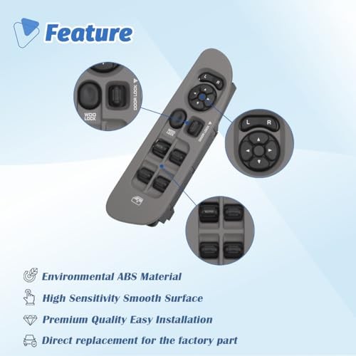 Power Window Switch Control Button & Bezel (Driver Side) & Window Bezel
