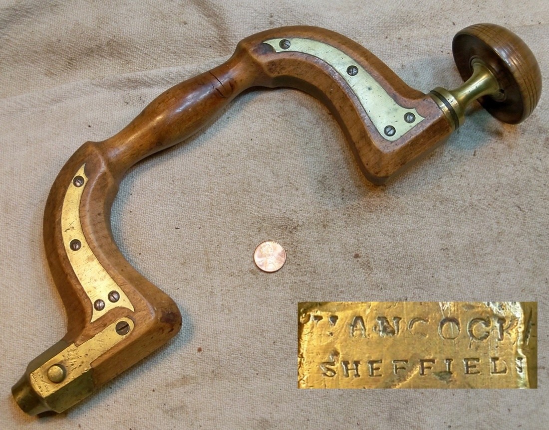 Hancock Sheffield Plated Bitstock Good Shape Collectible Old Tool READ
