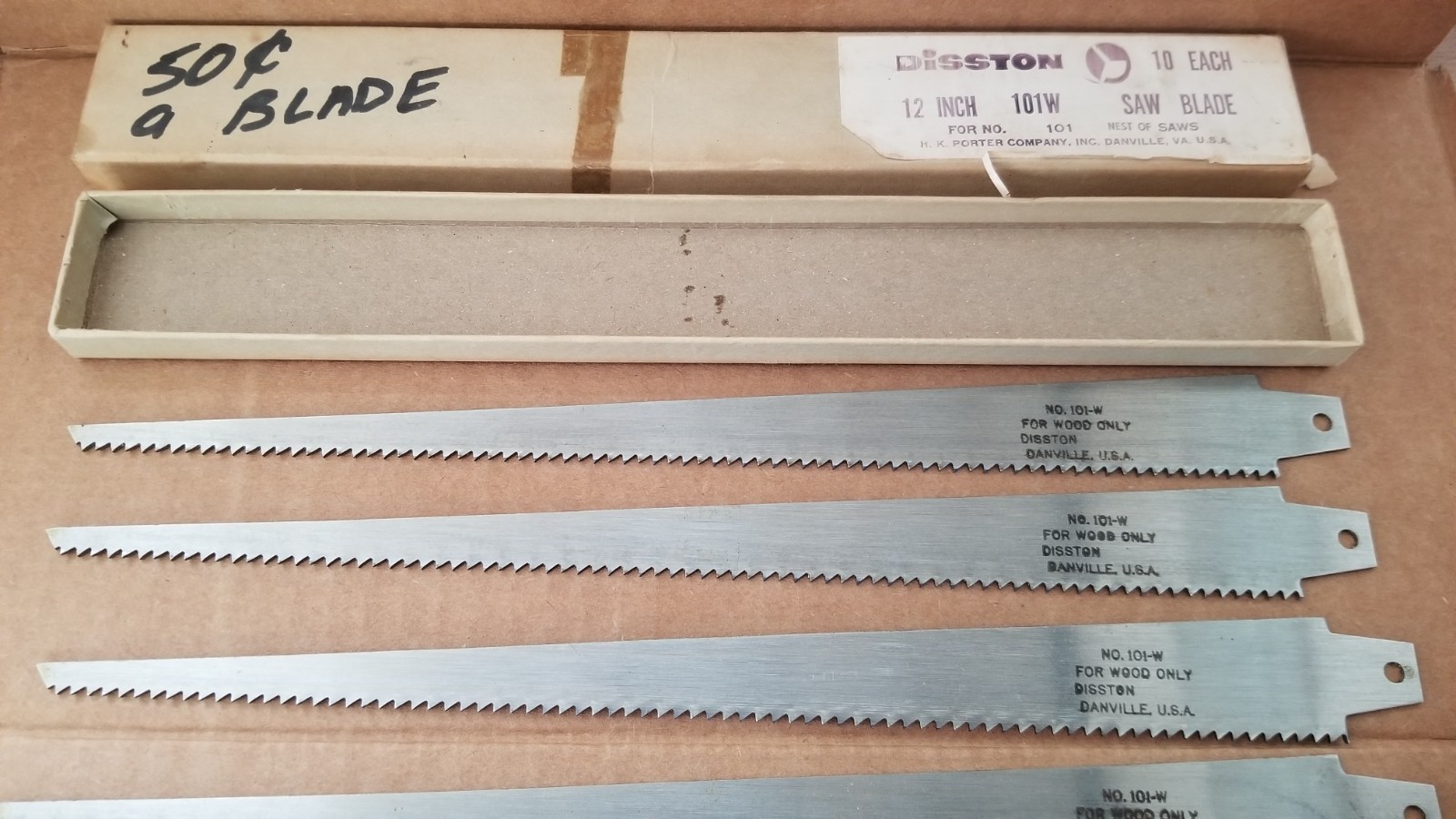 8PC DISSTON 101-W For Wood Only 12″ Hand Saw Cutting Blades , NOS