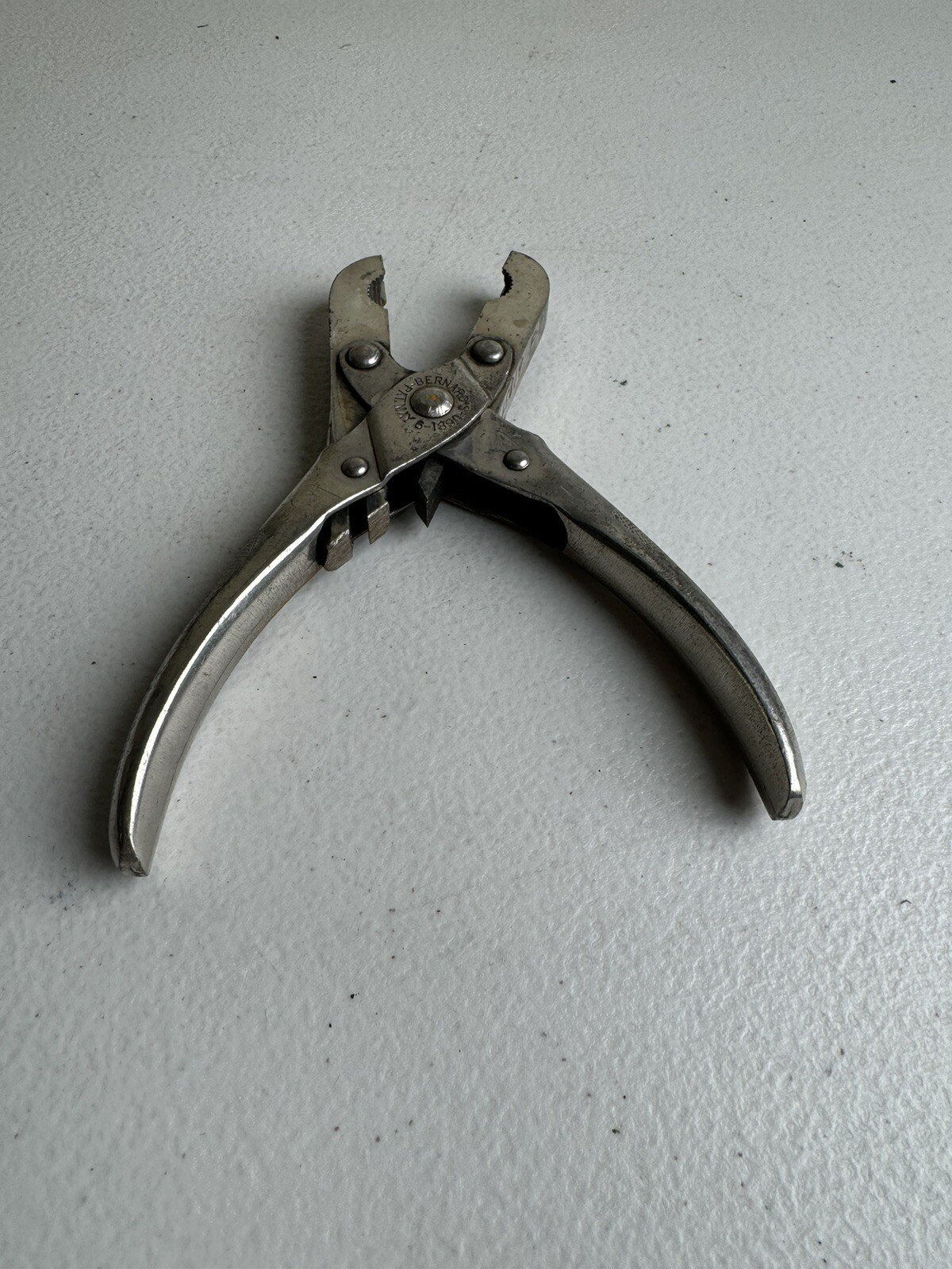 6 Inches Antique Vintage Bernards Pliers patent Number May 6, 1890