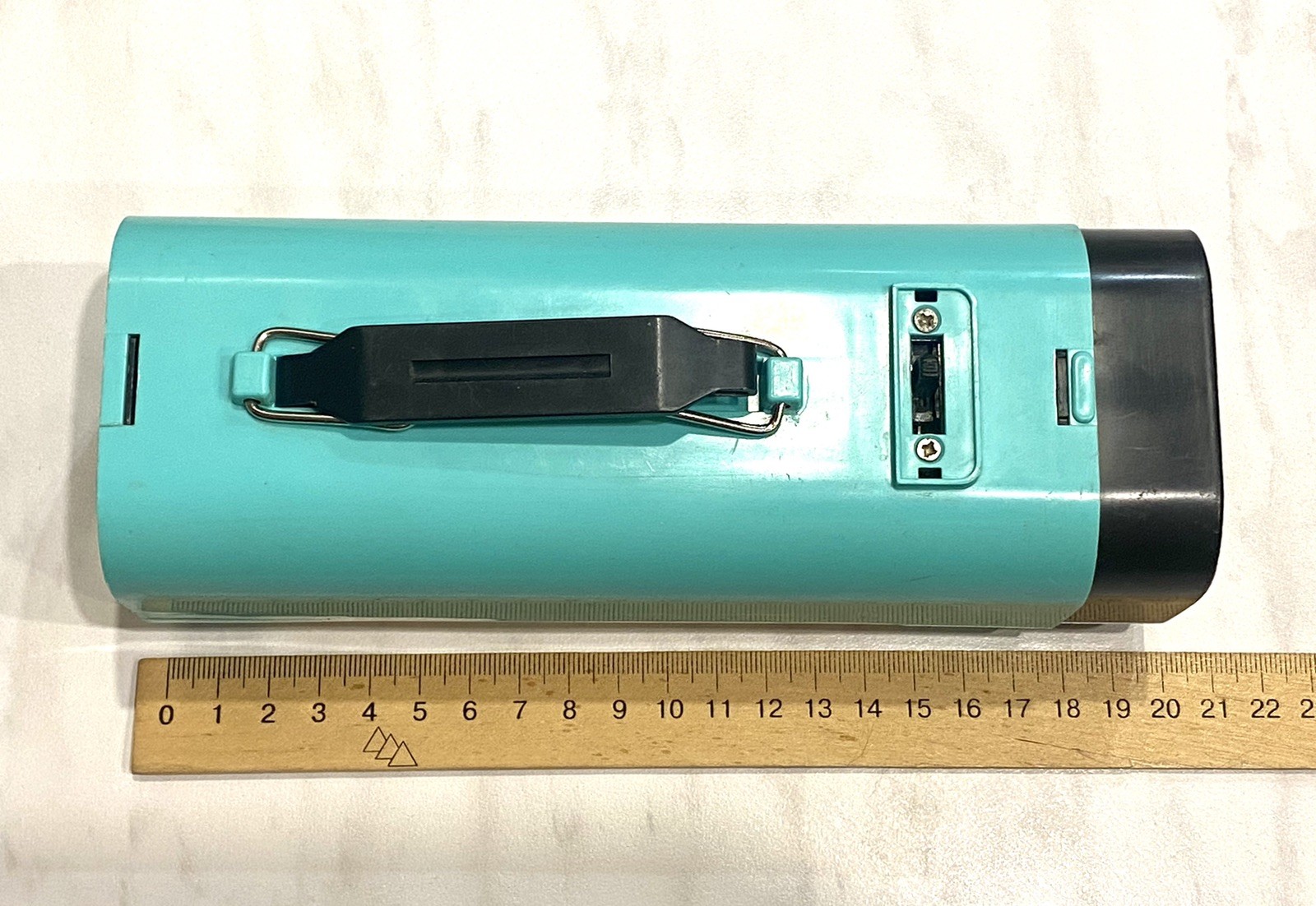 Vintage Soviet Plastic Dual-Light Flashlight With A Handle. 2 Lights White & Red