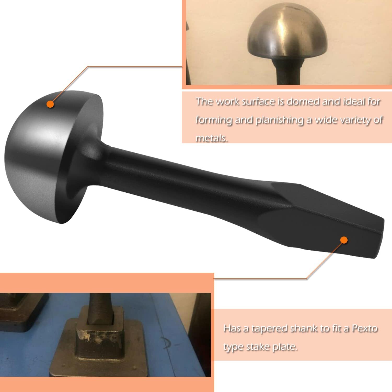 Blacksmith Tinsmith 4″ Mushroom Pexto Stake and a Large Single Pexto Plate Set