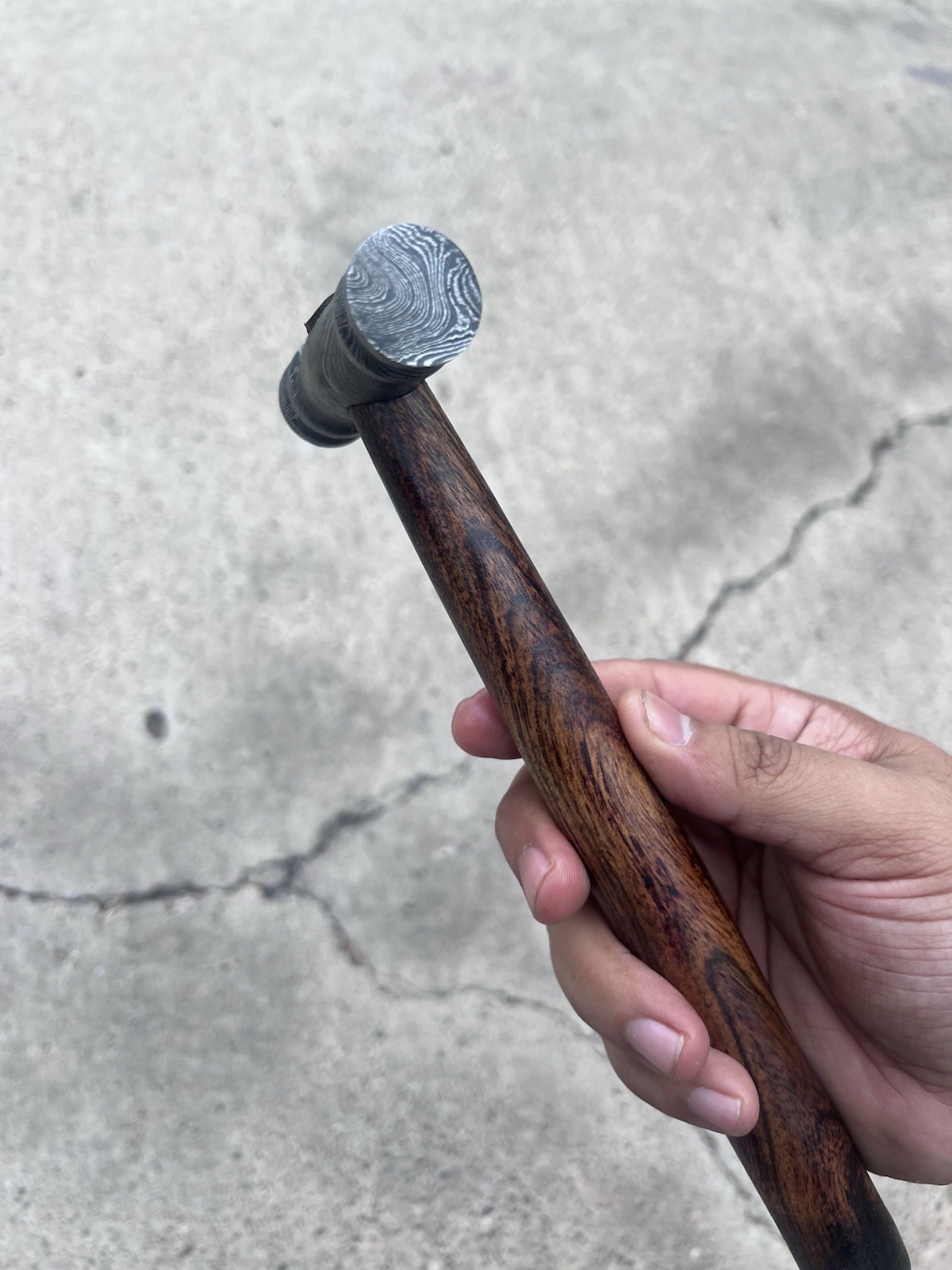 Demascus 8.4oz Hammer W/ 9.5in Acacia Handle: Gavel-Finishing-Jeweler Hammer