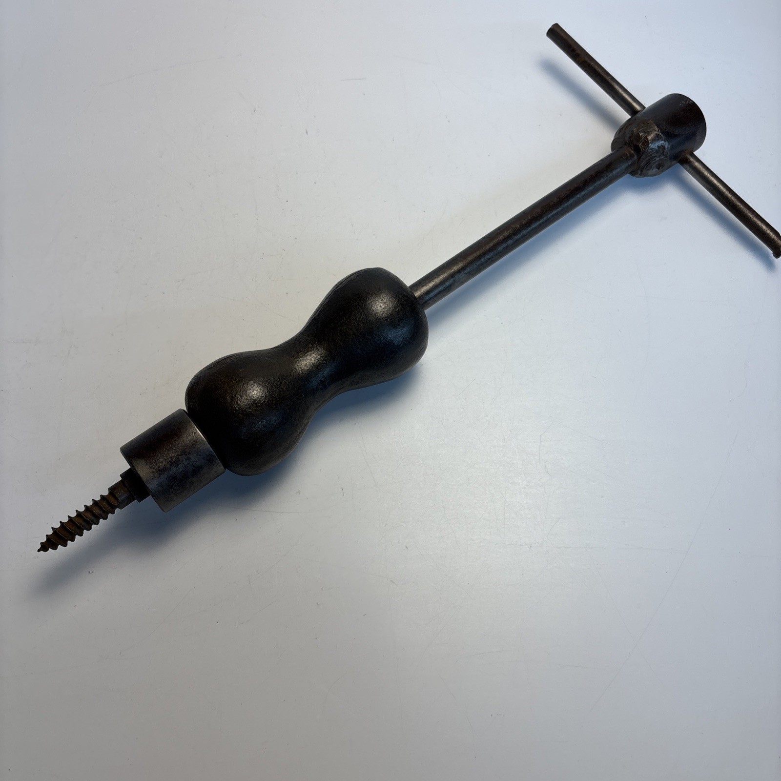 Vintage Slide Hammer Auger Screw Puller 7 lb Heavy Duty T-Handle