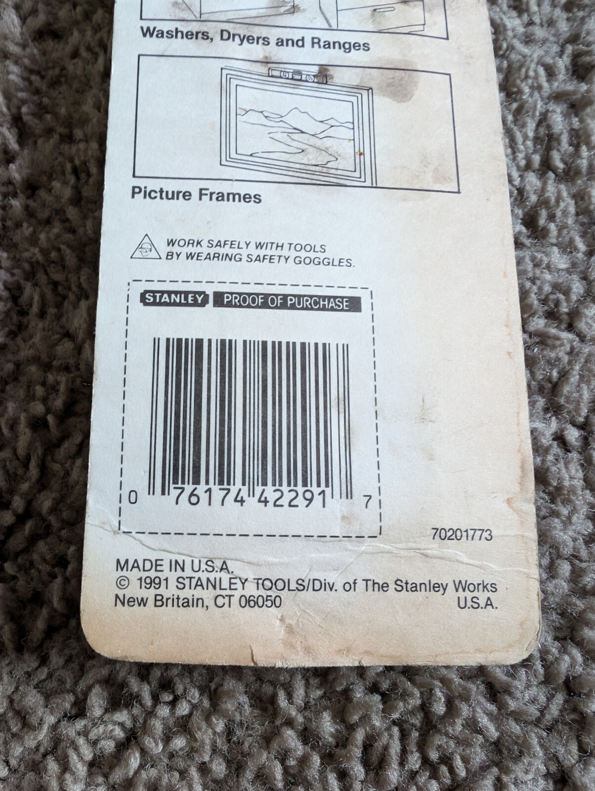 Vintage 1991 STANLEY 42-291 USA 8″ Magnetic strip Torpedo Level