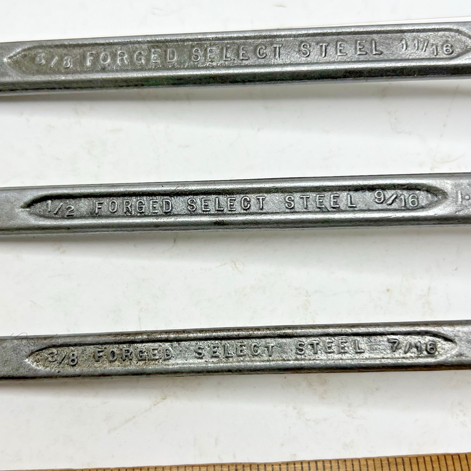 Vintage Lot 5 Forged Select Steel SAE DBE Offset Double Box End Wrench Set (USA)