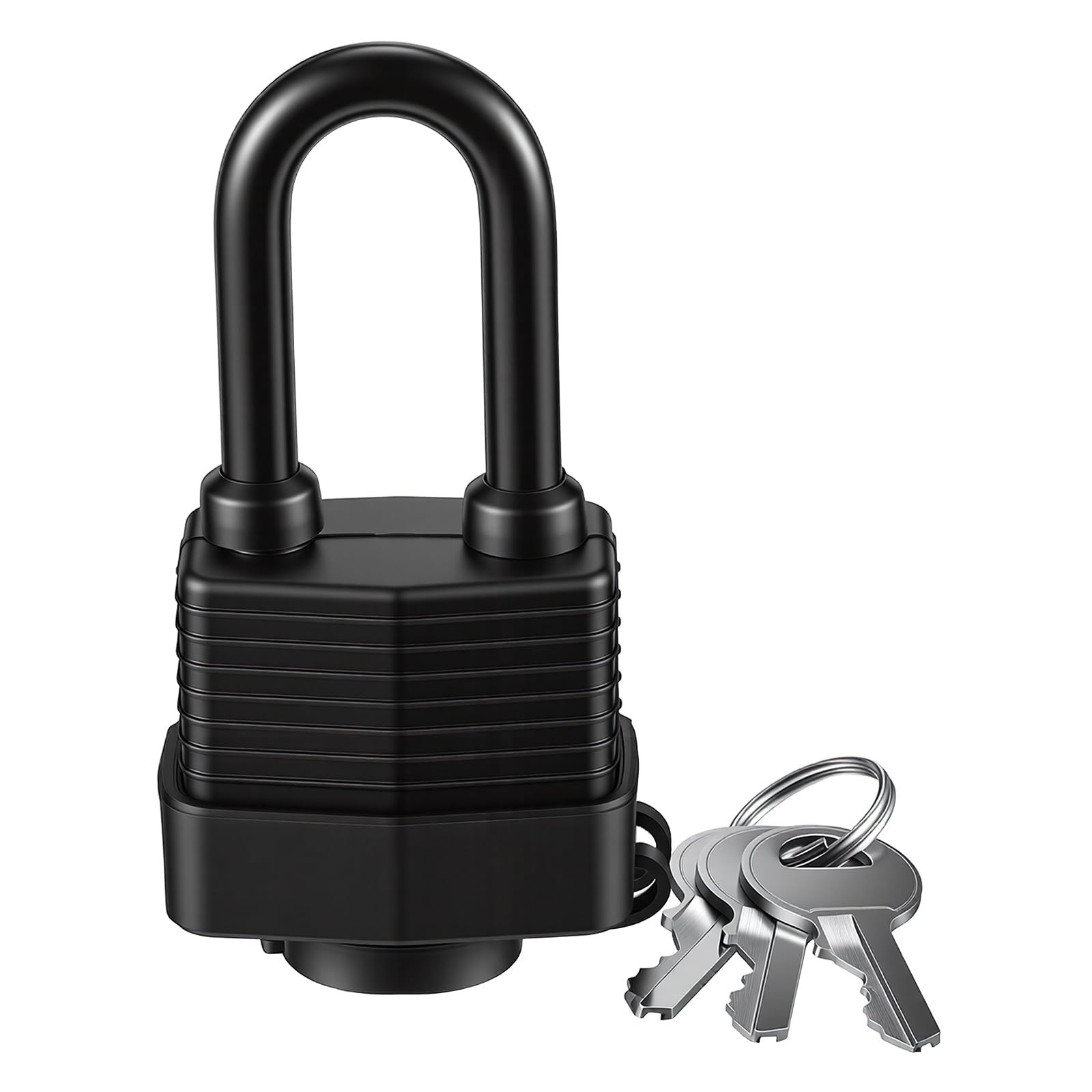 6 Pack Waterproof Padlocks Keyed Alike Heavy Duty Long Shackle Padlock Set wi…