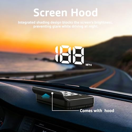 Heads up Display for Cars,Car HUD,Head up Display for Car,Digital GPS K1-White