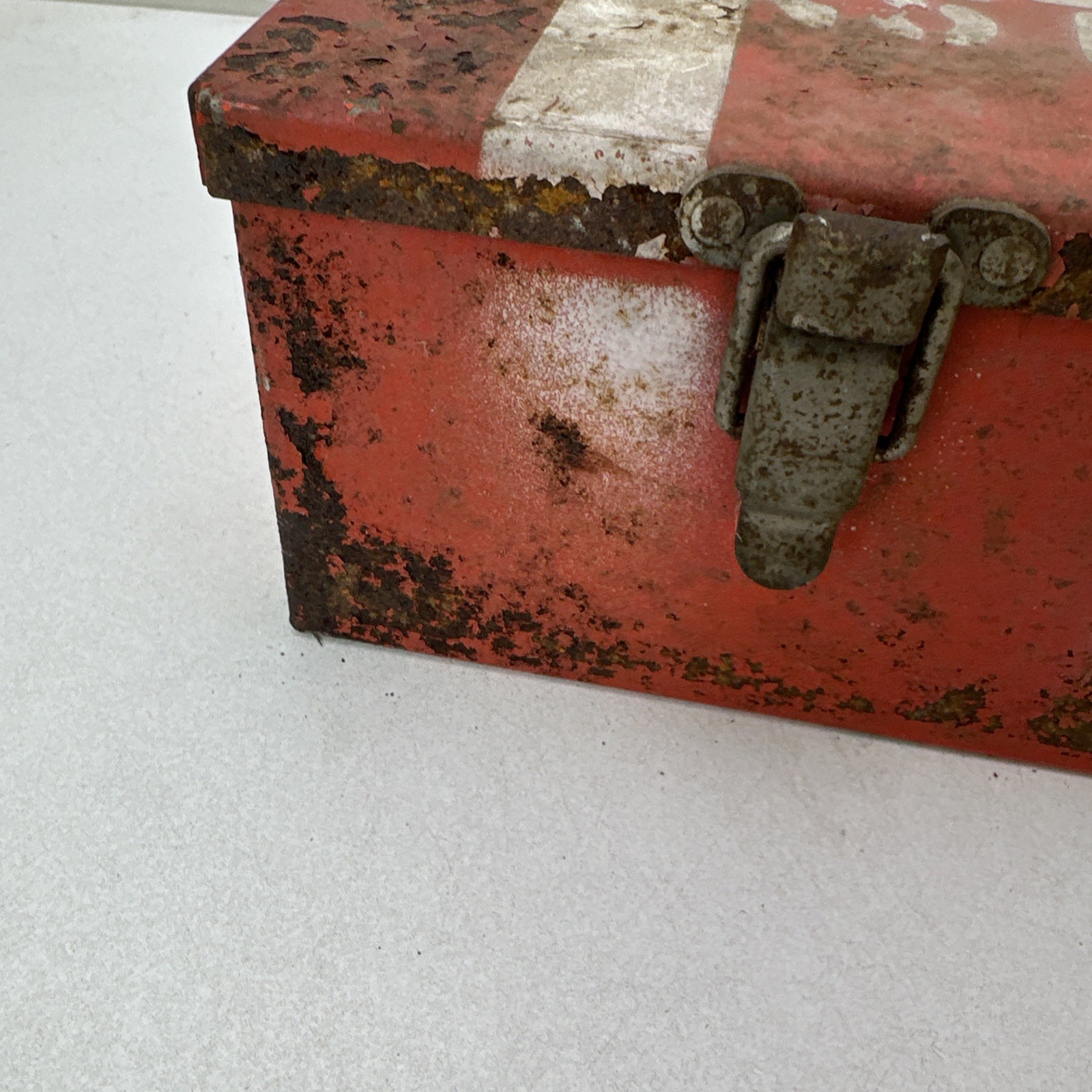 Vintage Ridgid Tool Box Red Metal LAIS As Is
