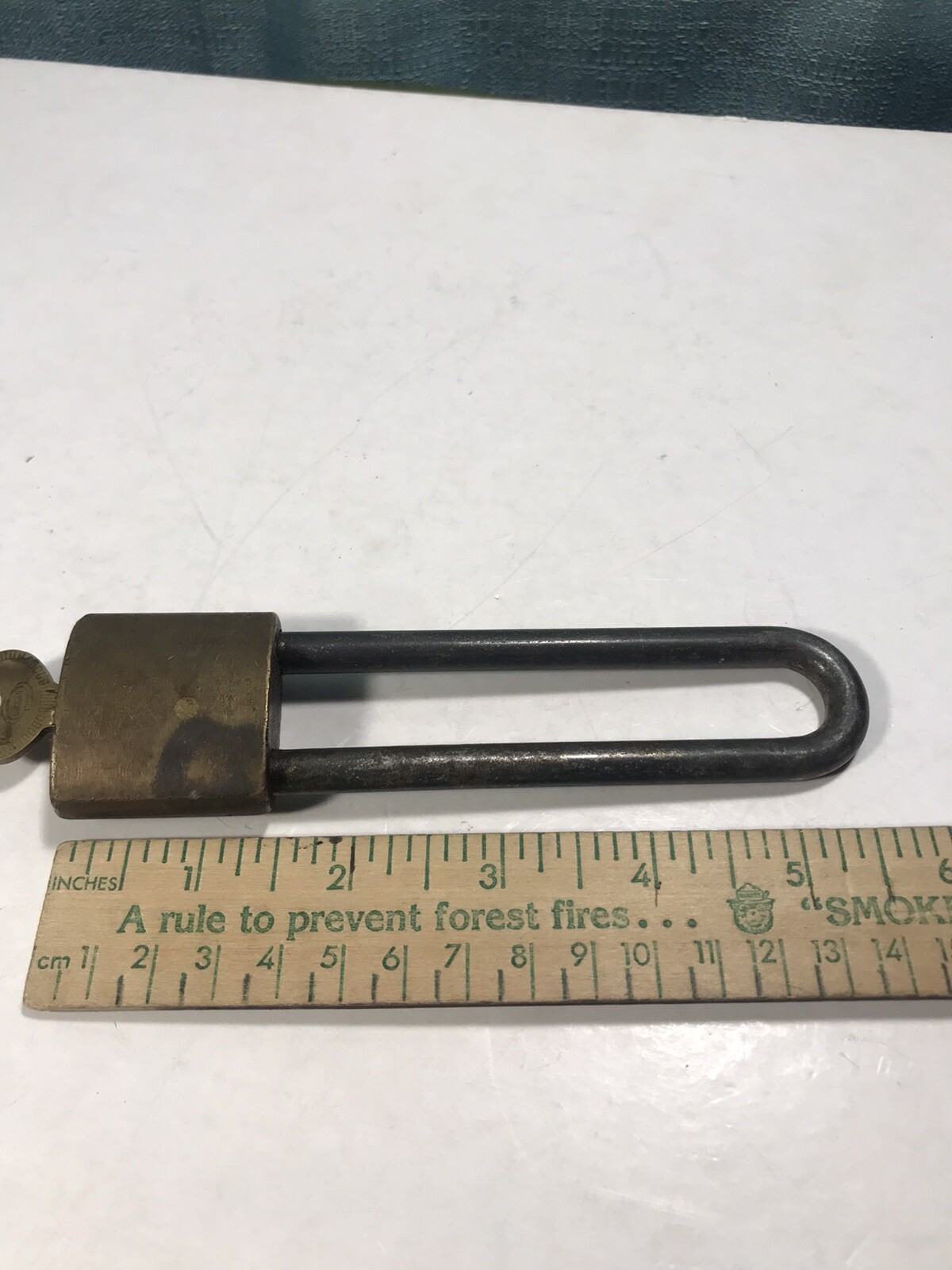 Antique 5.5” Solid Brass Corbin Company Long Shackle Lock Padlock Original Key