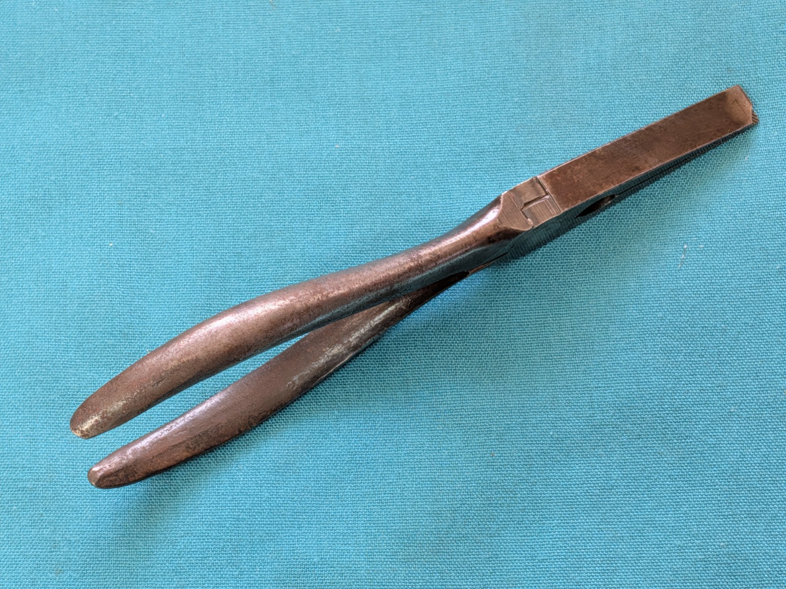 Rare Vintage BERNARD 7″ Forged Duck Bill Pliers w/Side Cutters