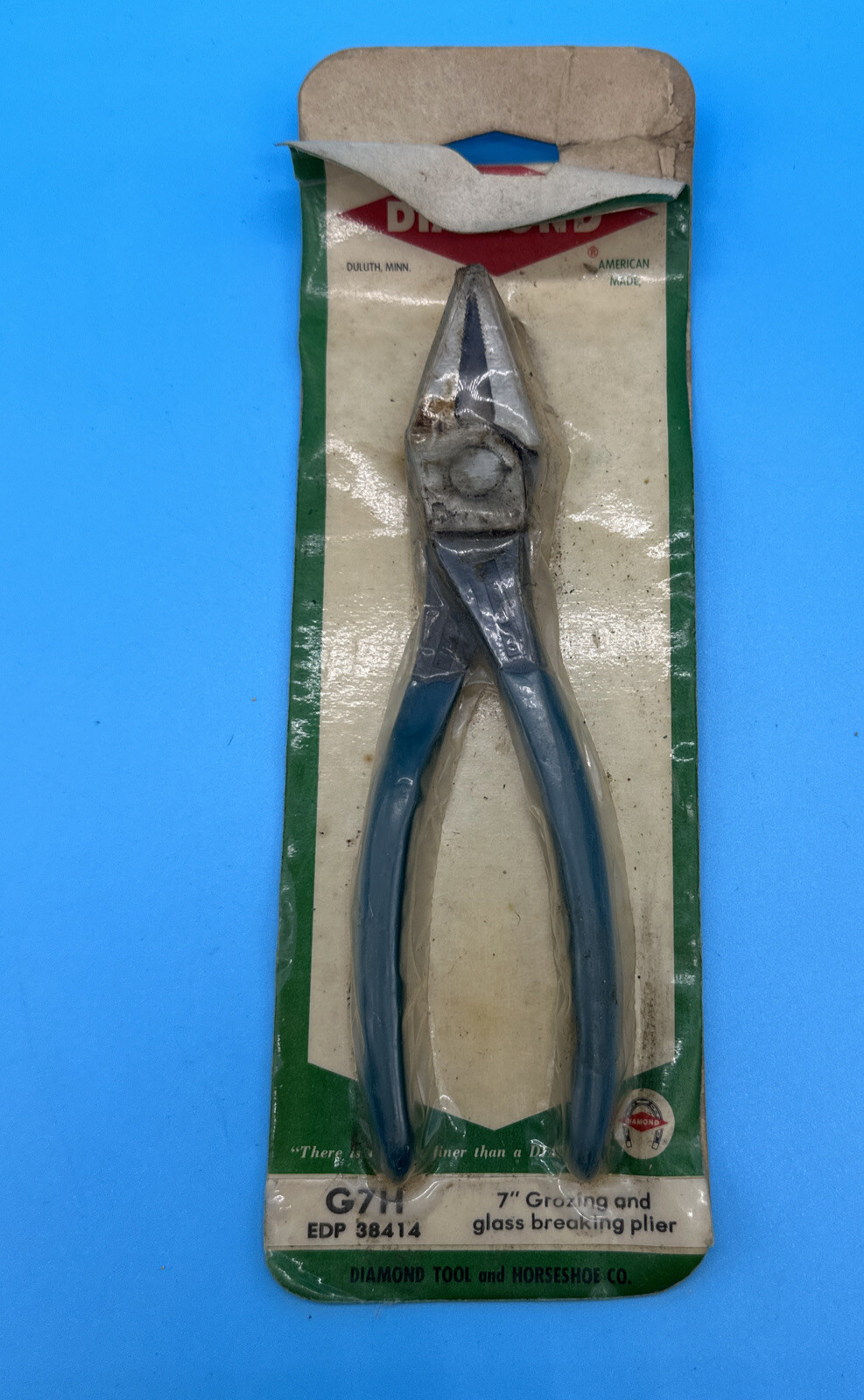 Vintage Diamond Tool 7″ GROZING AND GLASS BREAKING PLIER G7H NOS
