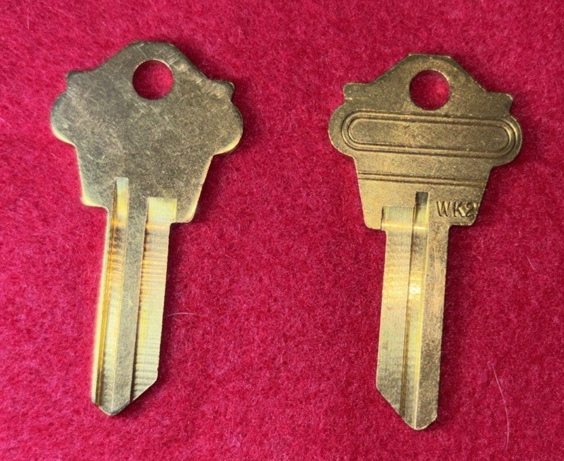 (10)WK2, 1175, 5KW1, 175W, Vintage Brass Key Blanks fits WESLOCK Keyways 5 Pin