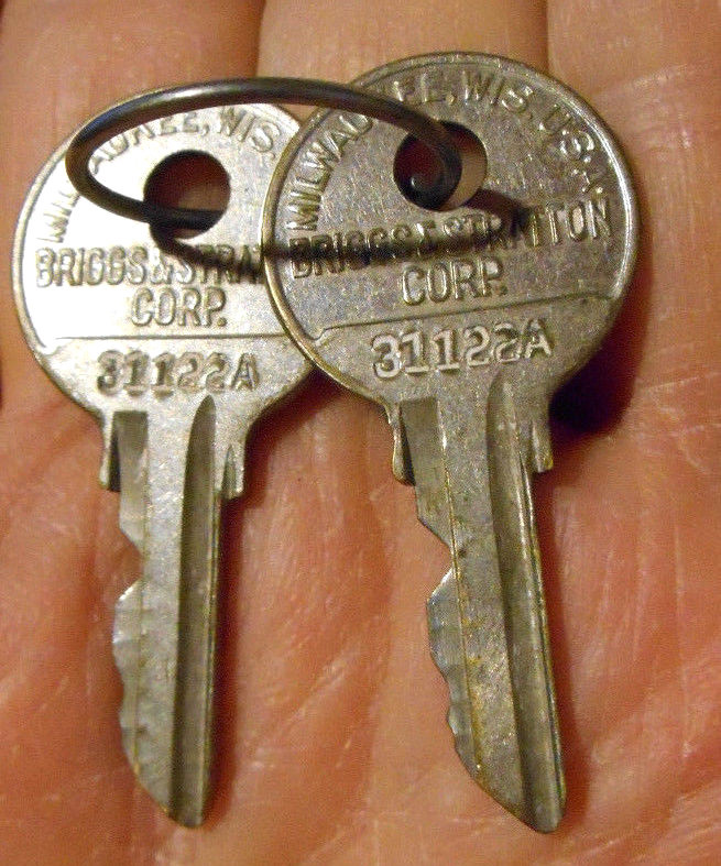 Lot of 2 Vintage Old Ford Model A Basco Briggs Strattion Car Truck Keys 31122A