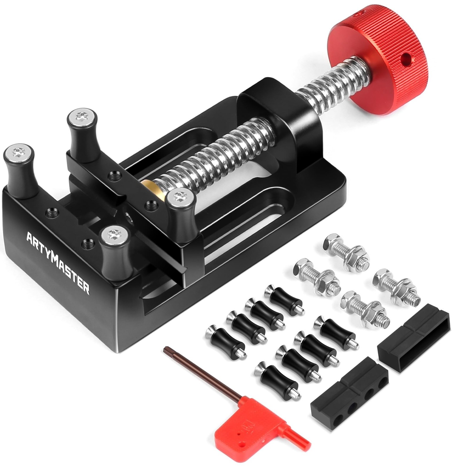 Mini Drill Press Vise with Rubber Soft Jaws, 0-2.48″ Clamping Range Mini Vice…