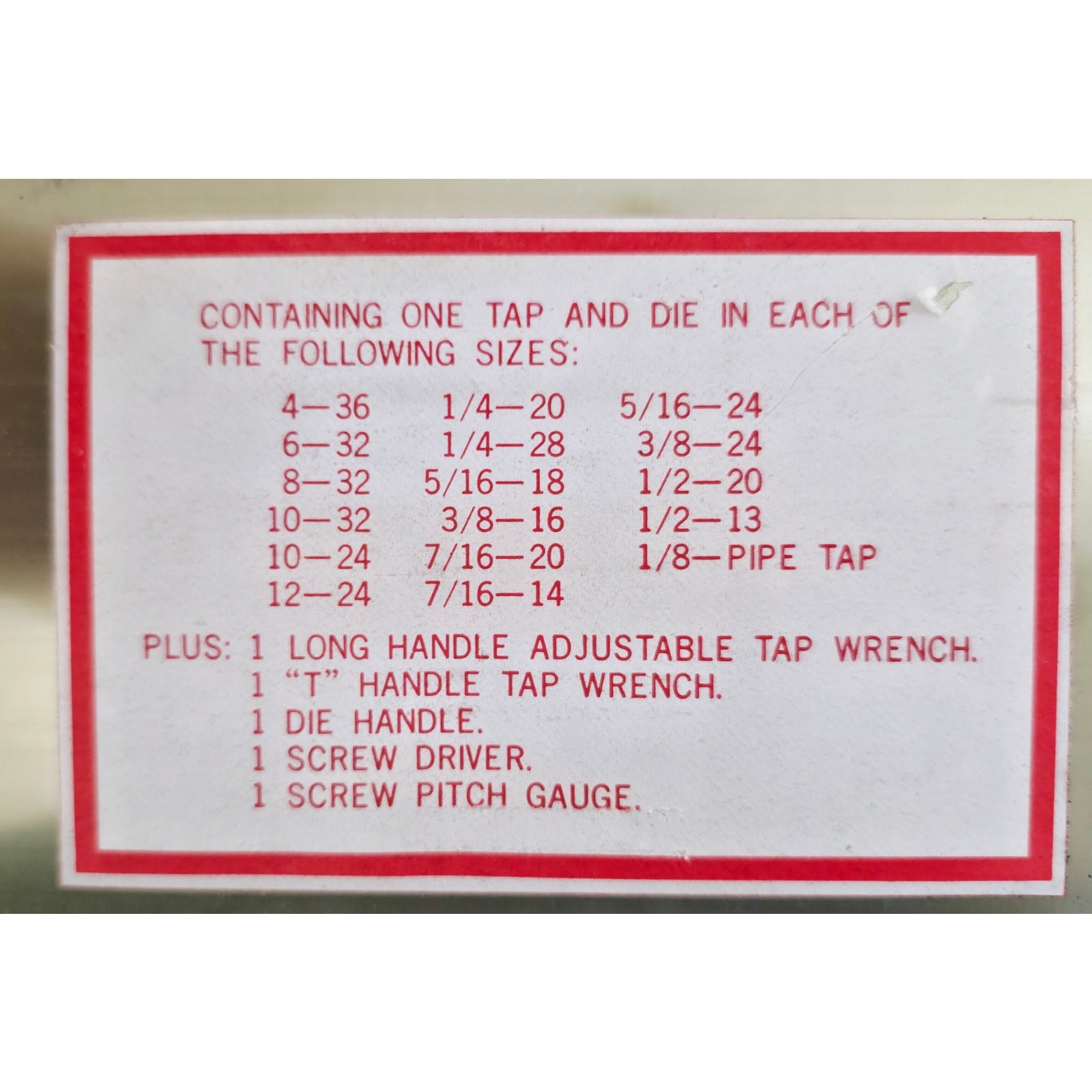 VINTAGE 40 Piece Tap and Die Tool Set NC & NF Made in Japan by True Craft