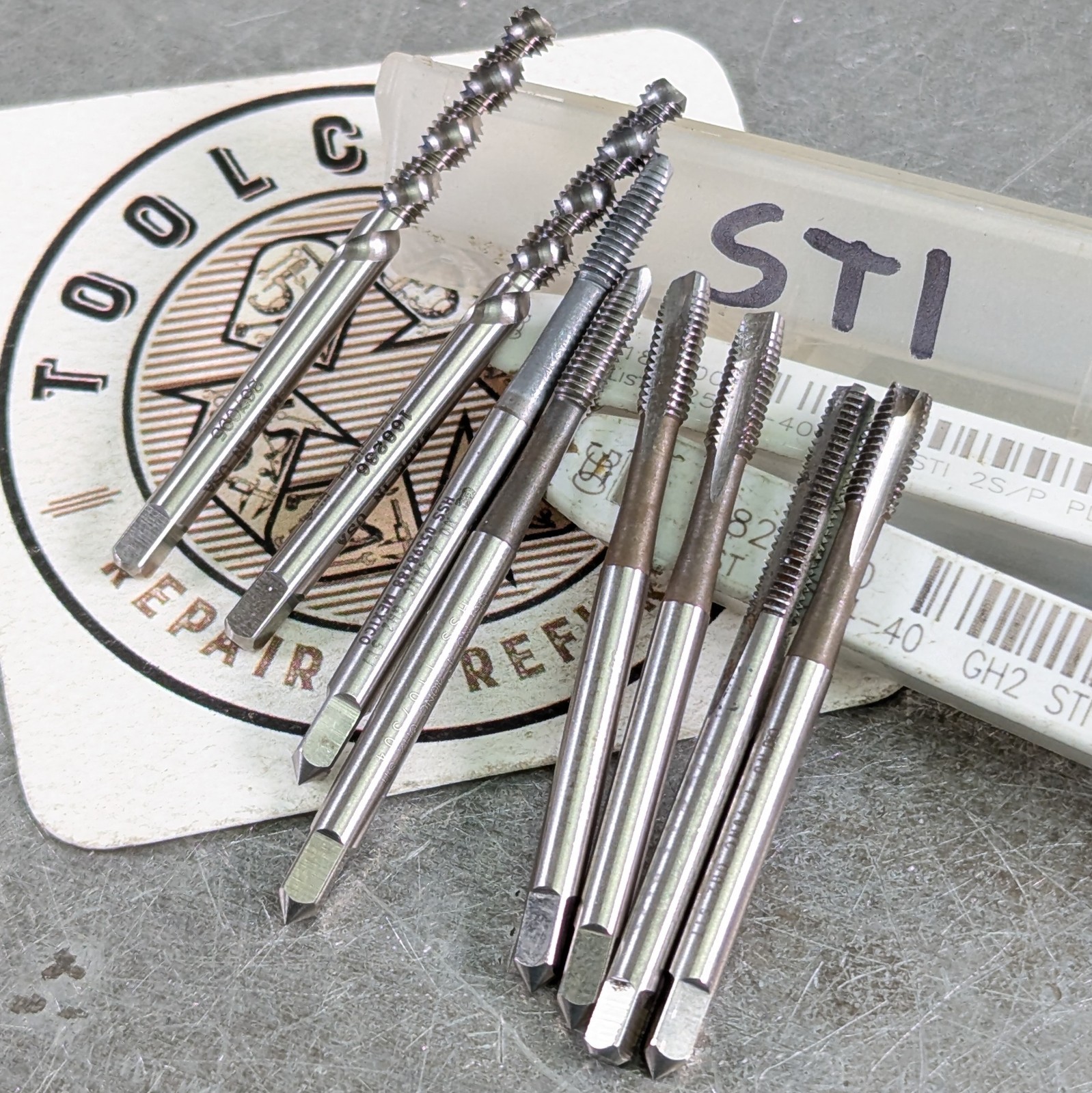 8 Taps 4-40 STI Spiral/Point 2,3-Flute Sharp! HS HeliCoil OSG Machinist Tool§103