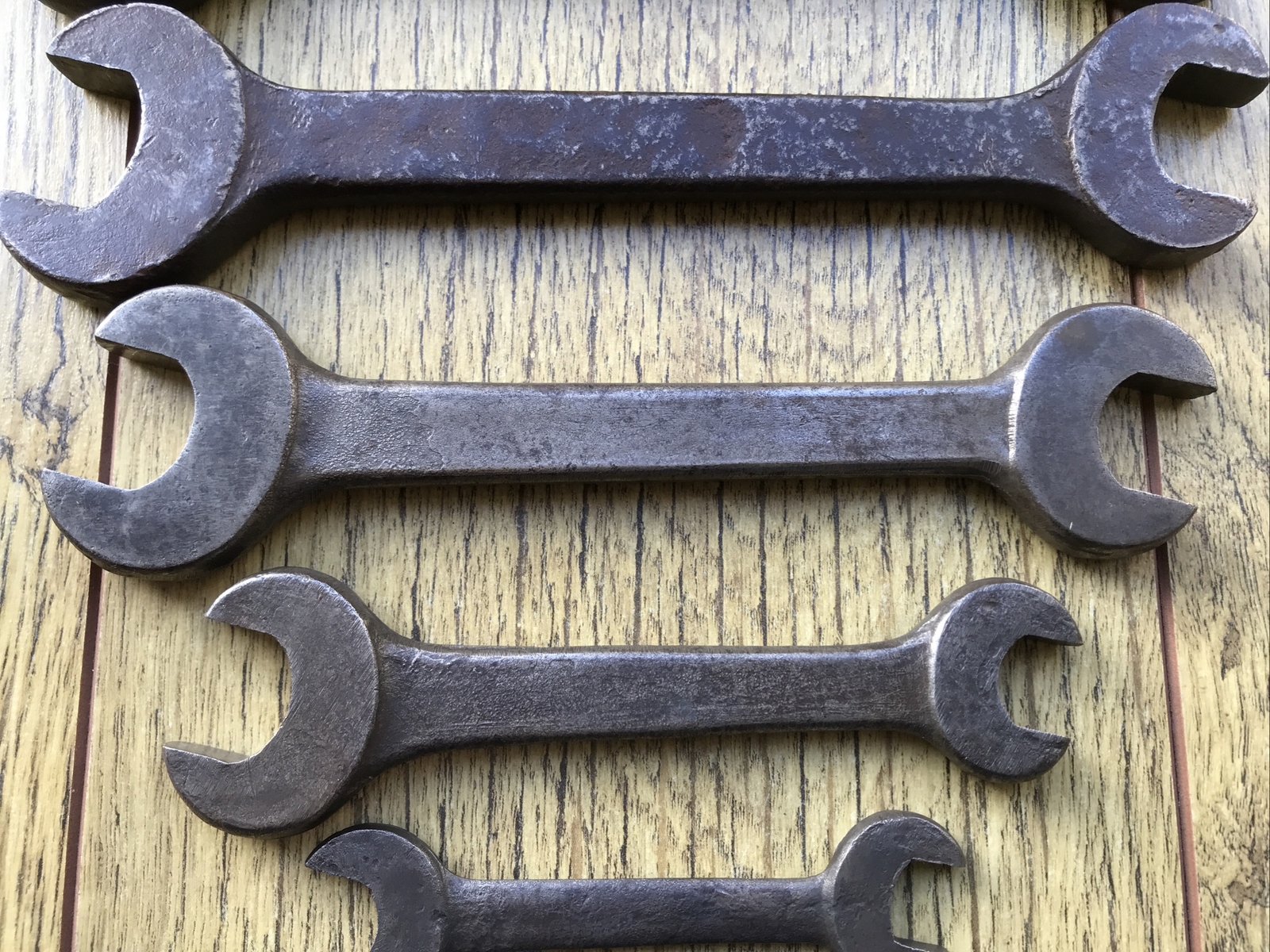 6 Vintage Heavy Duty Whitworth Spanners 5/8”W to 1/8″W. No 4.