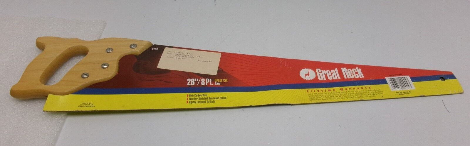 GREAT NECK CROSS CUT SAW 26″/ 8PT. C26S NEW #1313