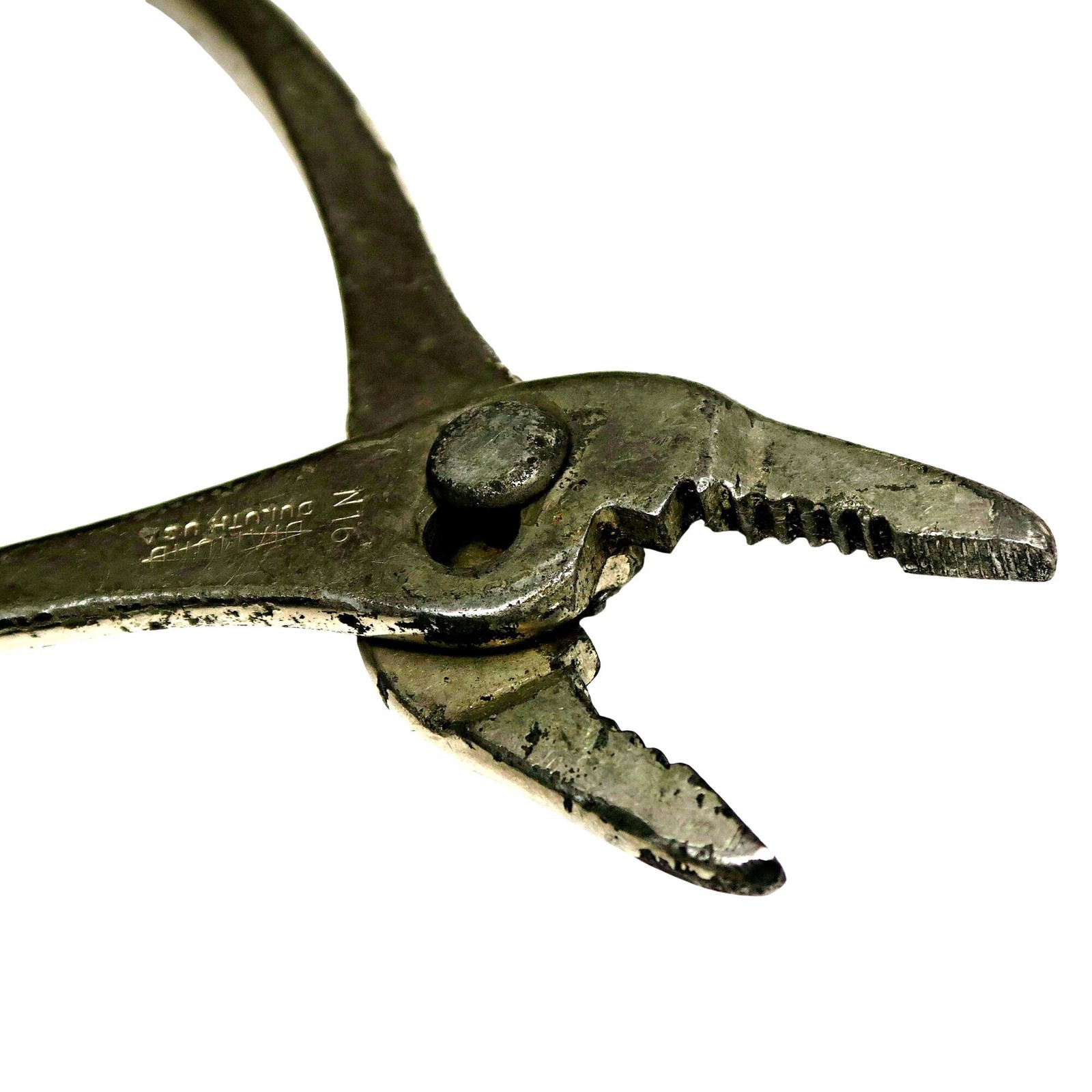 Diamond Duluth N16 Pliers – 6½” USA Vintage Slip Joint Tool, Chrome-Plated Steel