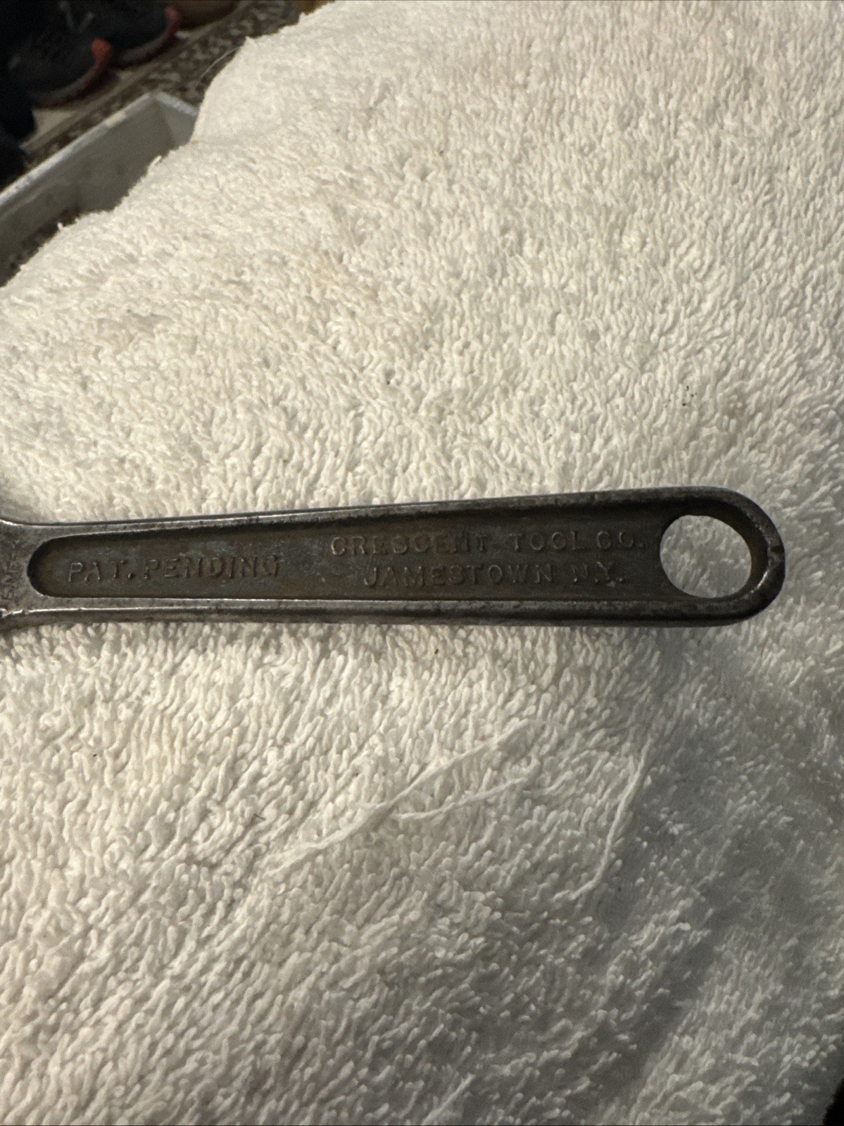 6” adjustable Crescent Wrench USA patent pending Jamestown N.Y vtg tool monkey