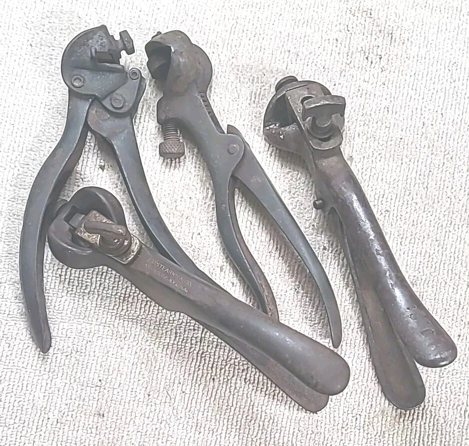 Antique Saw Set Lot Of 4 Made In USA Morrills E. C. Stearns, Taintors Positive 7