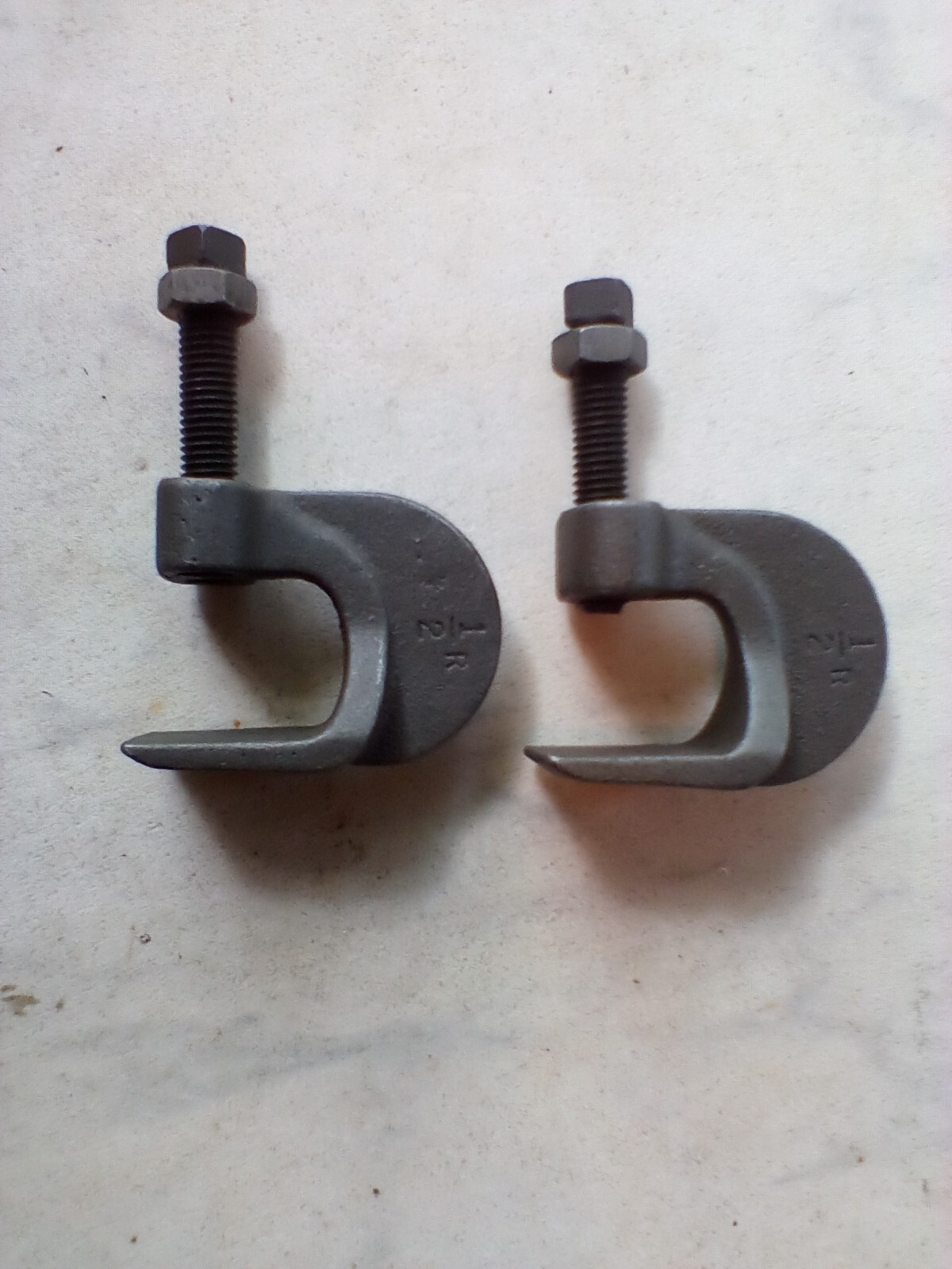 Vintage C-Clamp Machinists/Mechanics Clamp 1 1/4″ Cast Iron with 2 Bolt Adjuster
