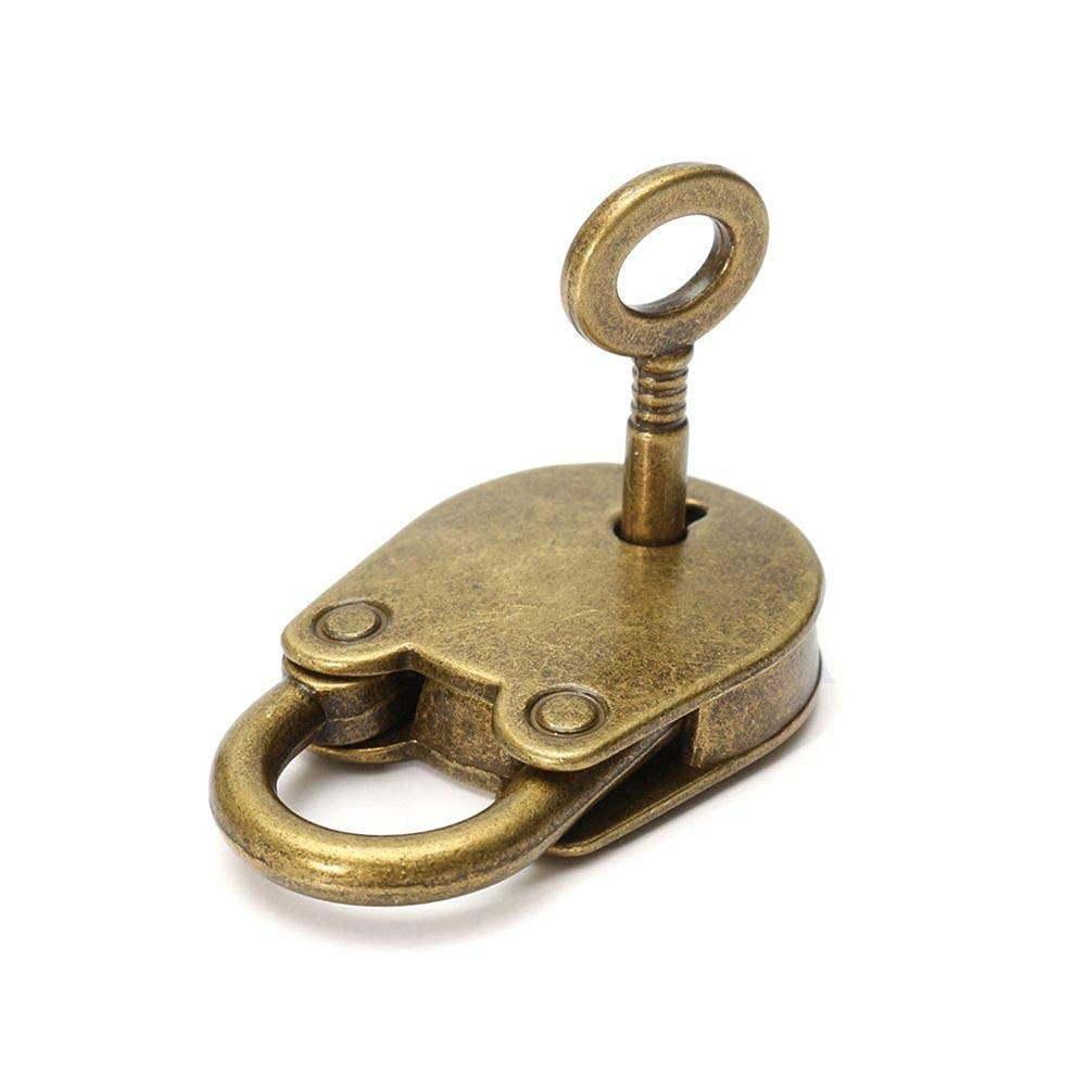 3Pcs Mini Bronze Antique Padlock Small Metal Padlock Archaize Style Lock Mini Lo