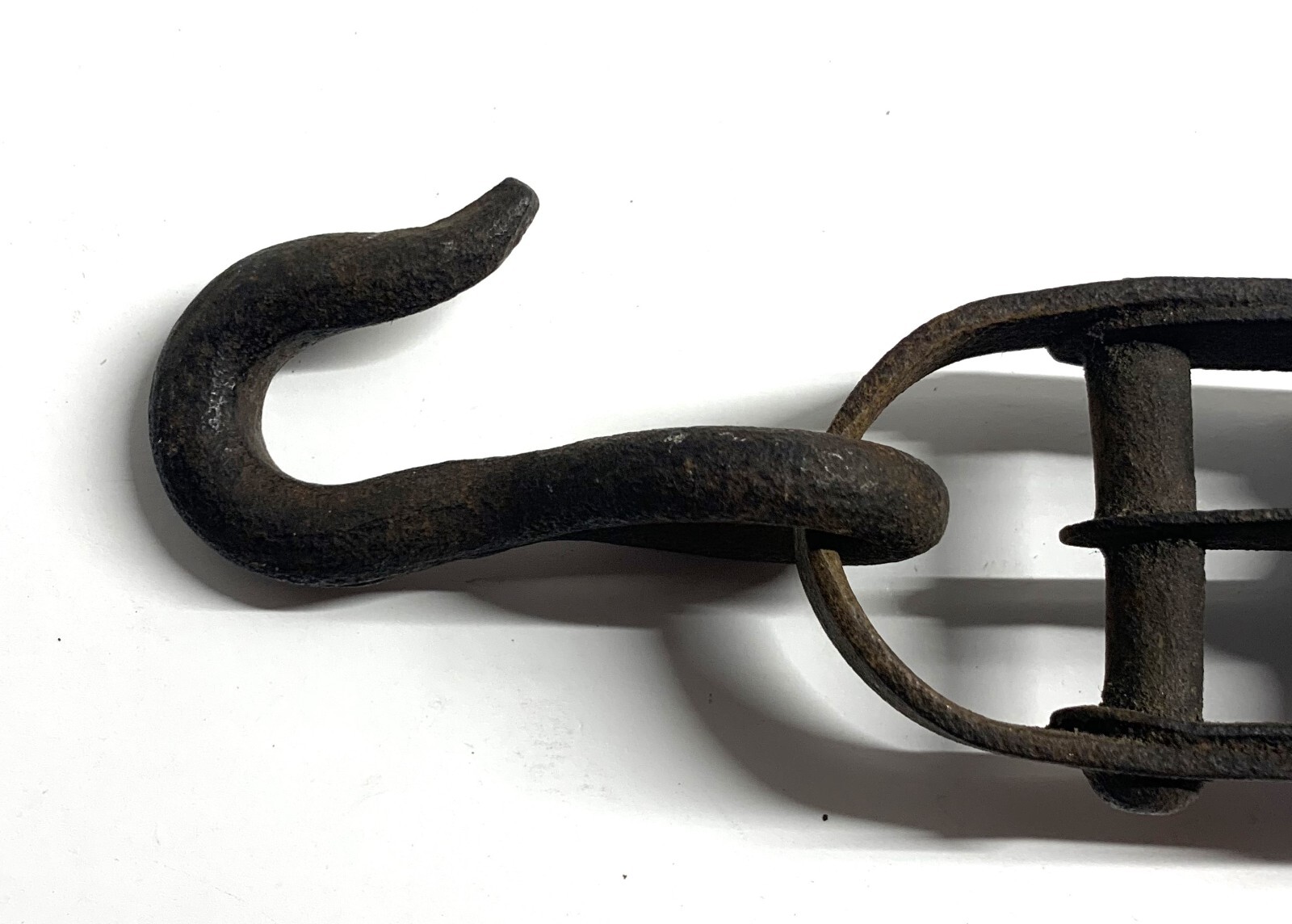 Metal Double Pulley with Hook 10 Inches Overall Length Vintage Barn Workshop