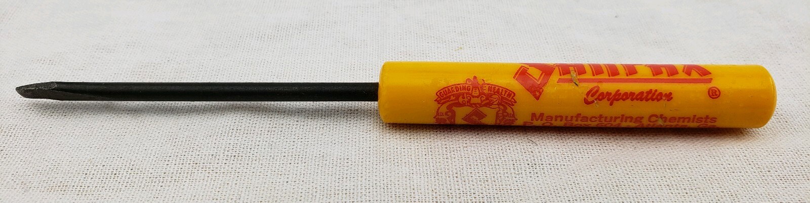 Vtg Advertising Flathead Shirtpocket Screwdriver Sanfax Corp. Chemists