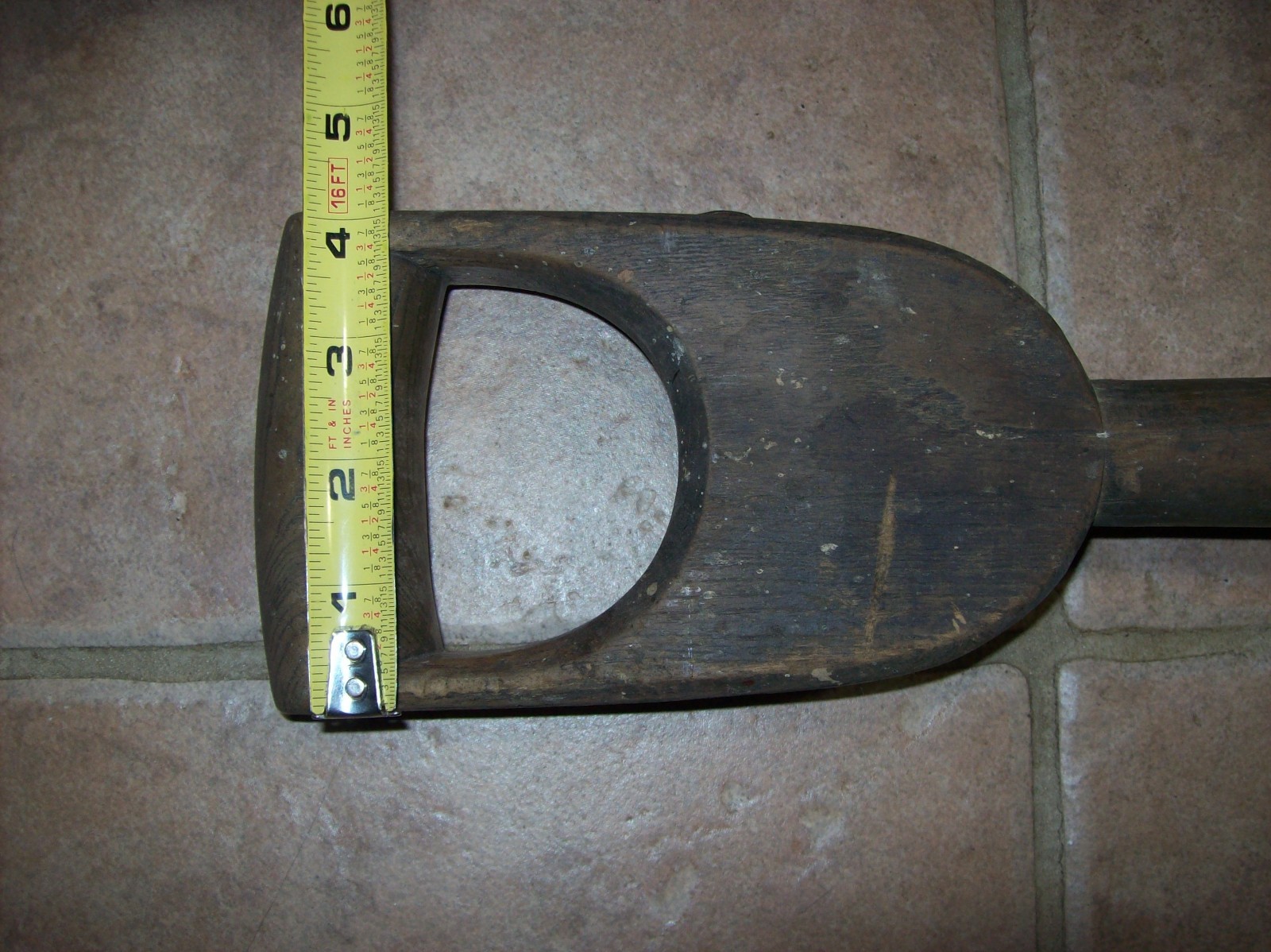 Vintage Antique #2 Wood Coal Shovel, with D Handle, Railroad Coal Shovel