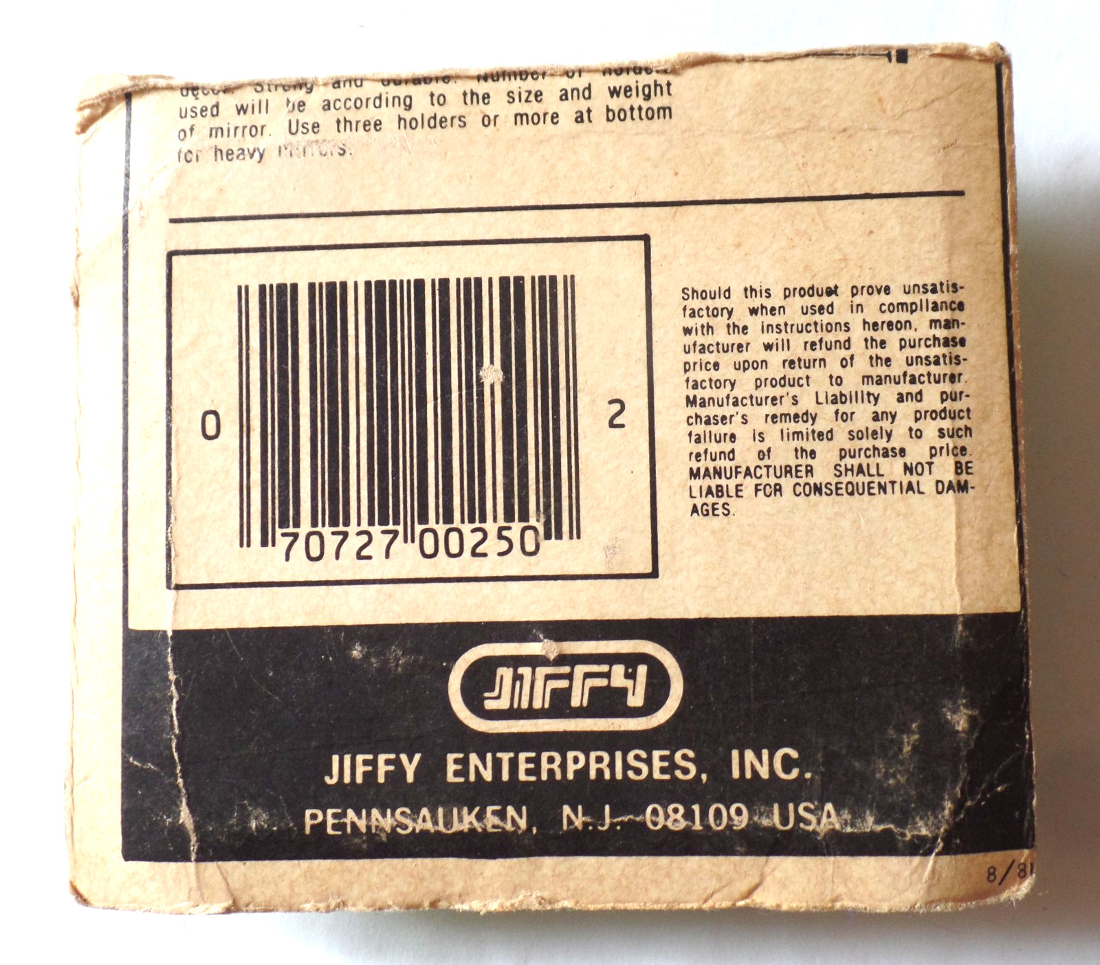 Vintage New JIFFY ENTERPRISES Four 1 1/4″ Screws & Plastic Parts Made in USA