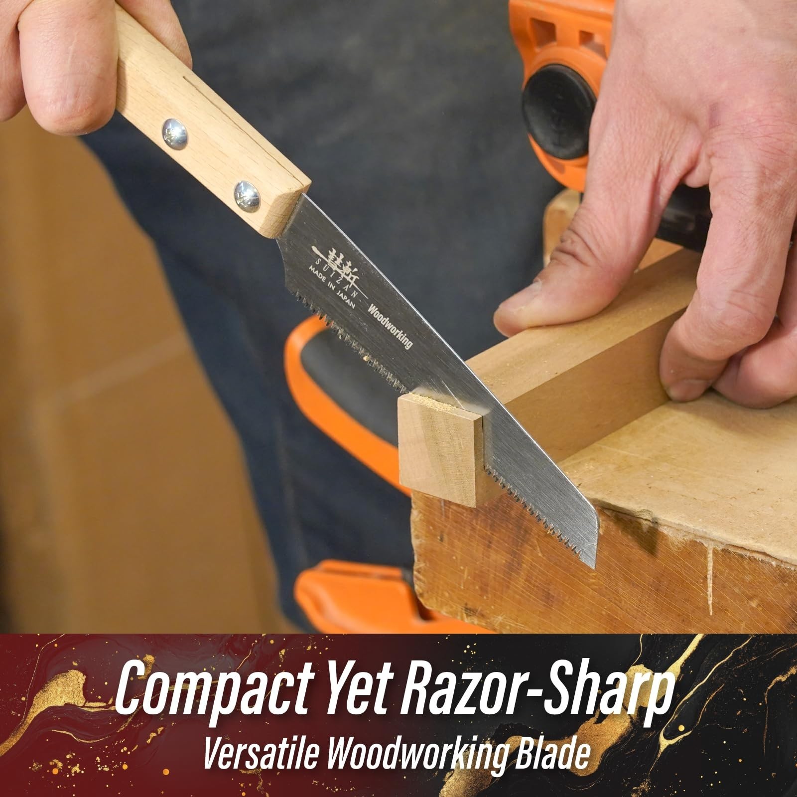 SUIZAN Small Hand Saw 5″ Versatile Wood Blade – Compact Japanese Pullsaw Sing…