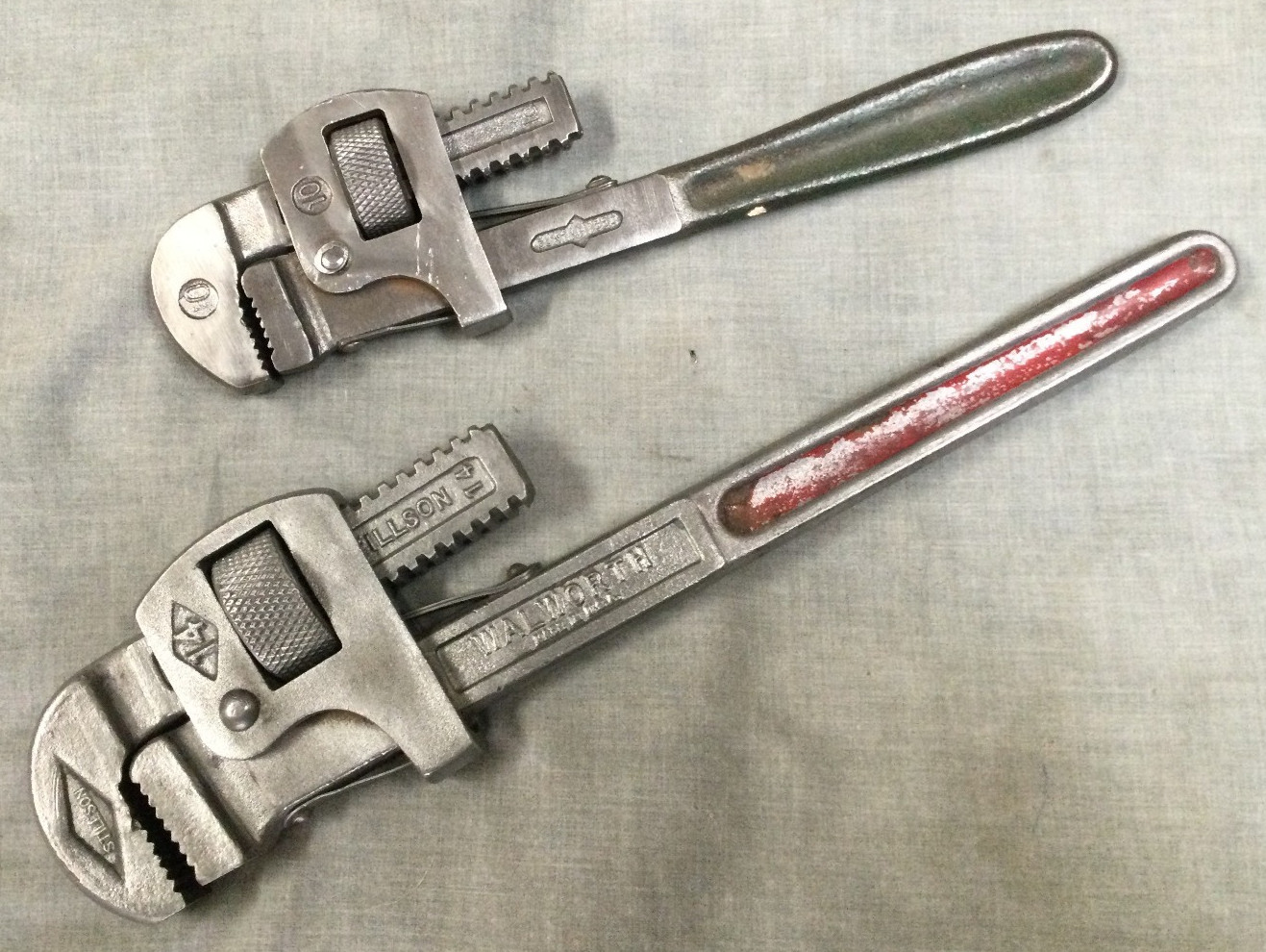 Vintage Pipe Wrench – Stillson 14 Walworth – Stillson 10 – Lot Of 2