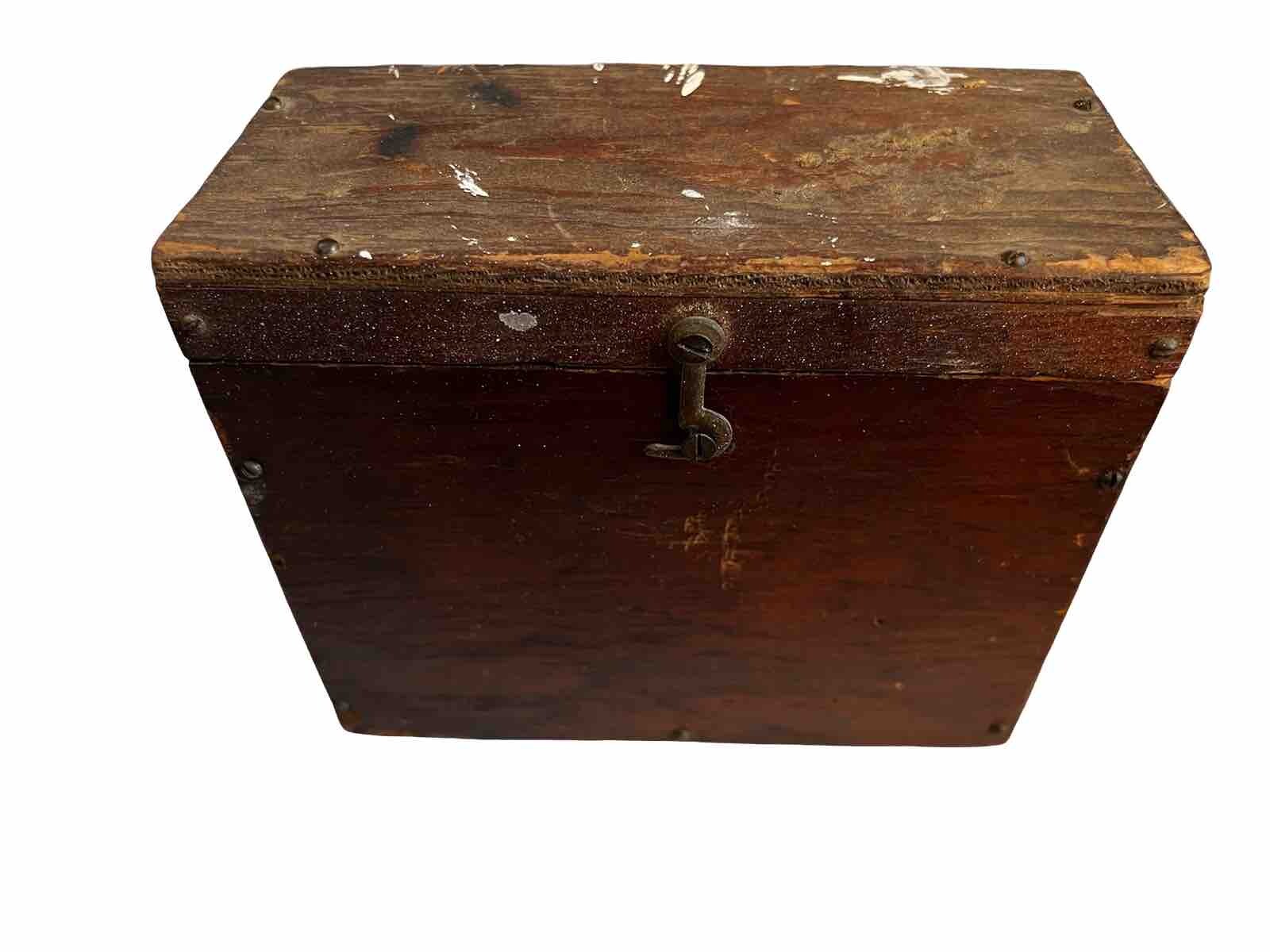 VTG General Hardware MFG. Co. Drill Block No.51 USA NY Wood Sloping Hinged Lid
