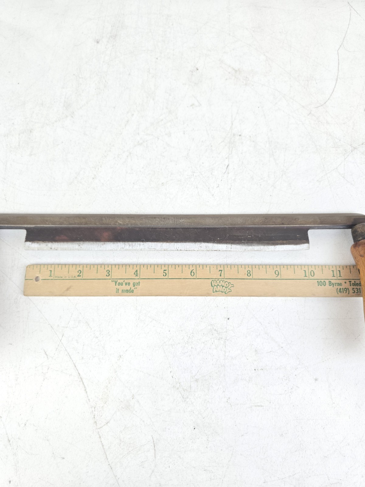 Vintage WORTH 10″ Woodworkers Draw Knife Wood Handles