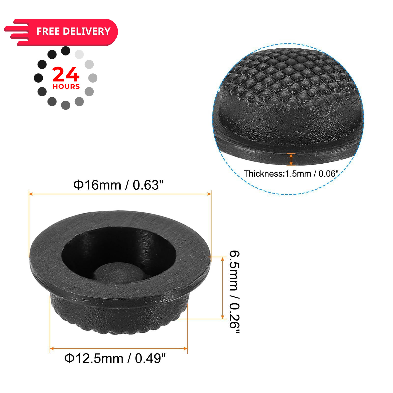 PATIKIL 0.49″ LED Flashlight Switch Cap, 4 Pcs Silicone Soft Boot Cover Black