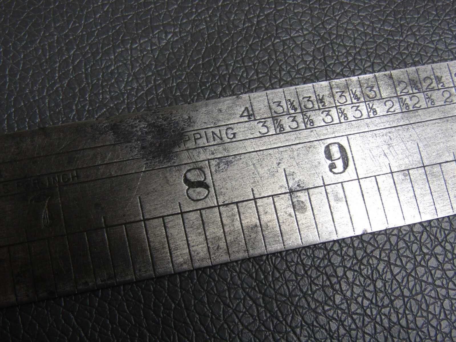Vintage unusual steel 12″ rule spanner threads tables Clyde by A Mathieson & Son